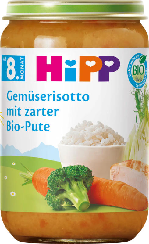 HiPP Menü Gemüserisotto mit zarter Pute ab dem 8. Monat