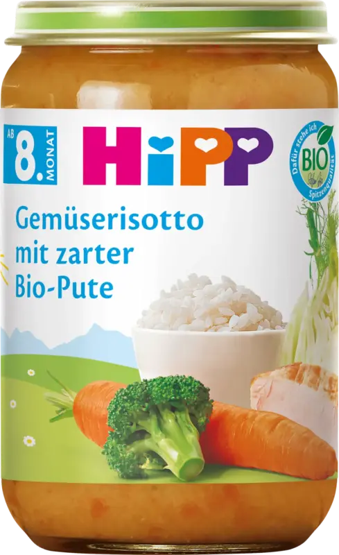 HiPP Menü Gemüserisotto mit zarter Pute ab dem 8. Monat