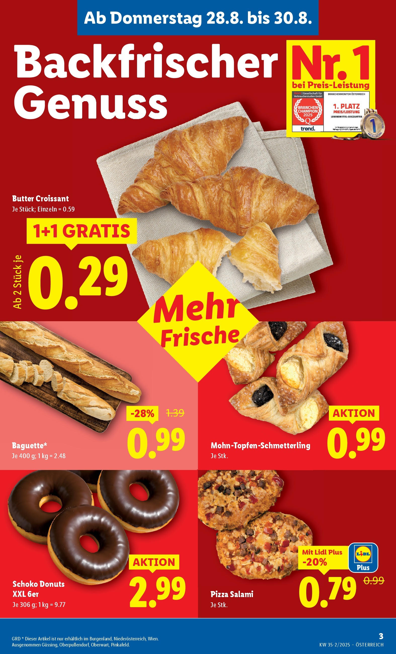 Lidl Flugblatt - Wien, Langenzersdorf, Zwettl ab 28.08.2025 - Angebote ab donnerstag | Seite: 5 | Produkte: Butter, Salami, Pizza
