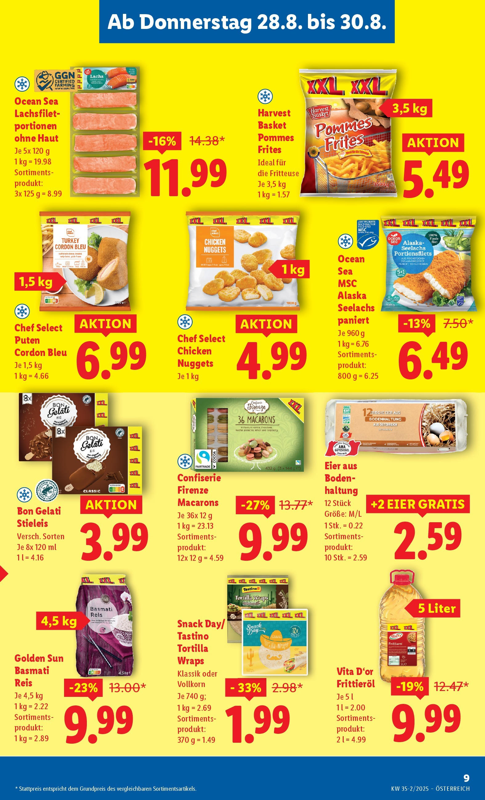 Lidl - Lidl: Flugblatt in deiner Nähe ab 27.08.2025 - Angebote ab donnerstag | Seite: 11 | Produkte: Huile à frire, Eier, Reis, Fisch