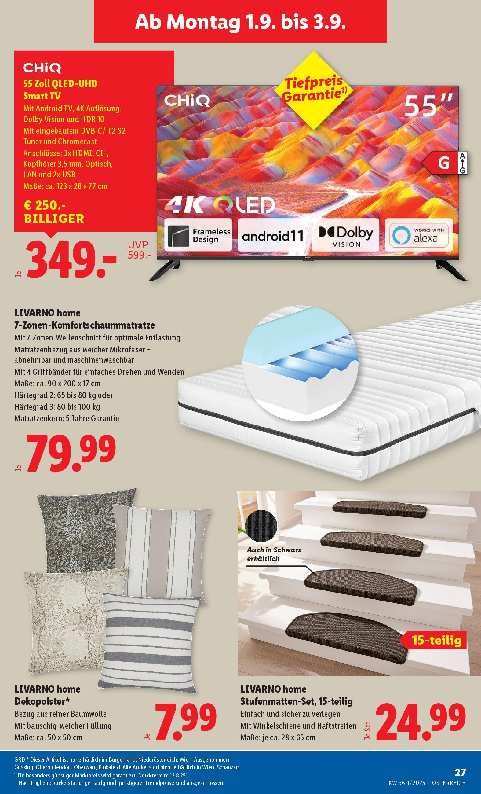 Lidl Flugblatt - Wien, Langenzersdorf, Zwettl ab 28.08.2025 - Angebote ab donnerstag | Seite: 31 | Produkte: TV, Kopfhörer, USB