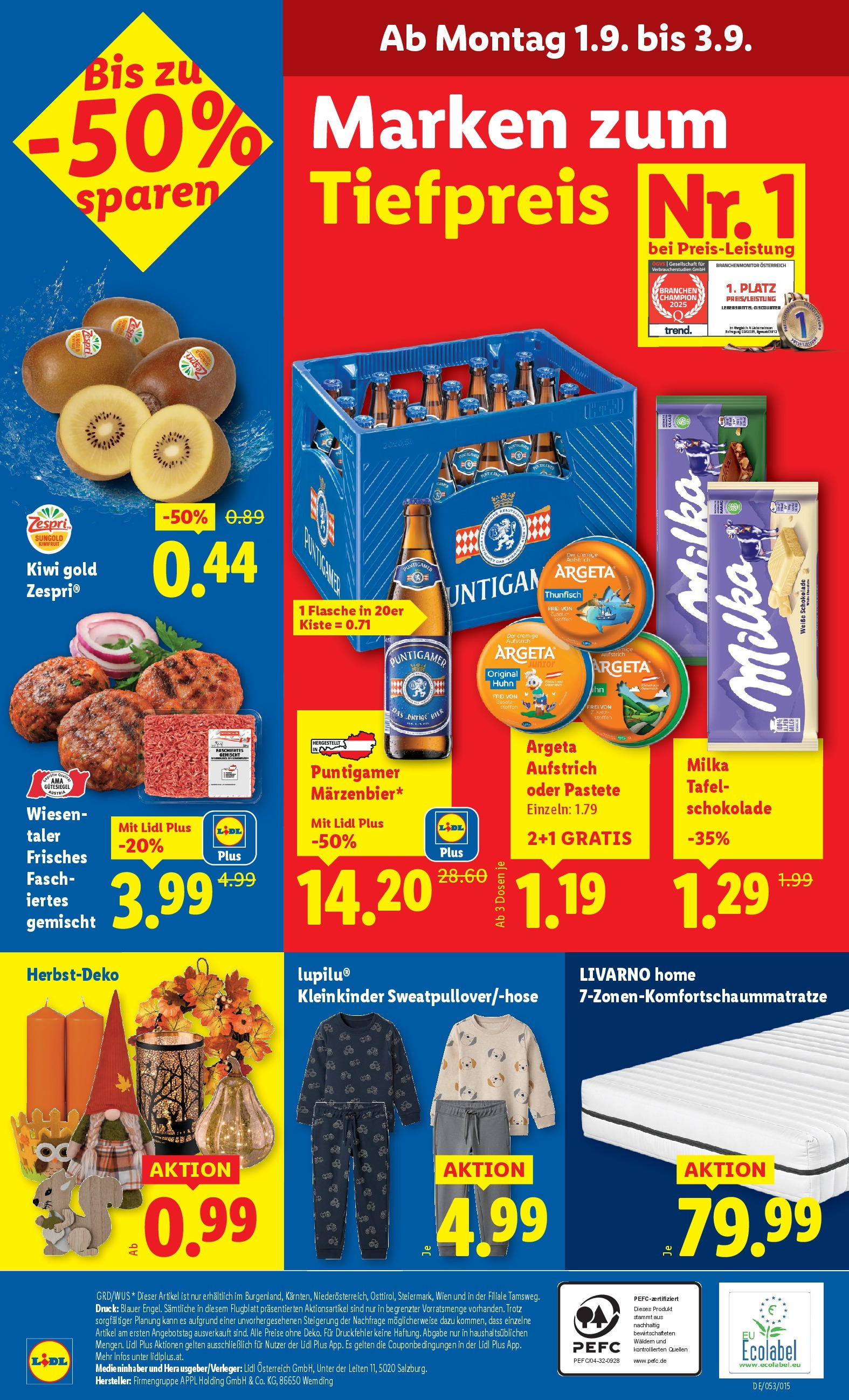 Lidl - Lidl: Flugblatt in deiner Nähe ab 27.08.2025 - Angebote ab donnerstag | Seite: 44 | Produkte: Kiwi, Schokolade