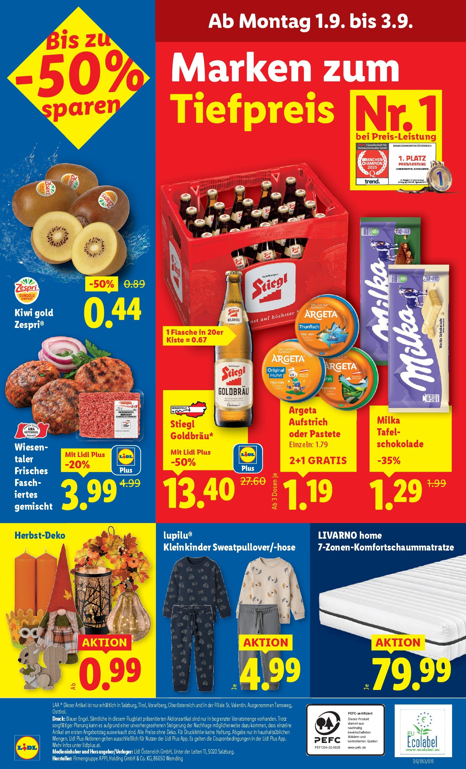 Lidl Flugblatt - Salzburg, Jenbach, Dornbirn ab 28.08.2025 - Angebote ab donnerstag | Seite: 44 | Produkte: Kiwi, Schokolade