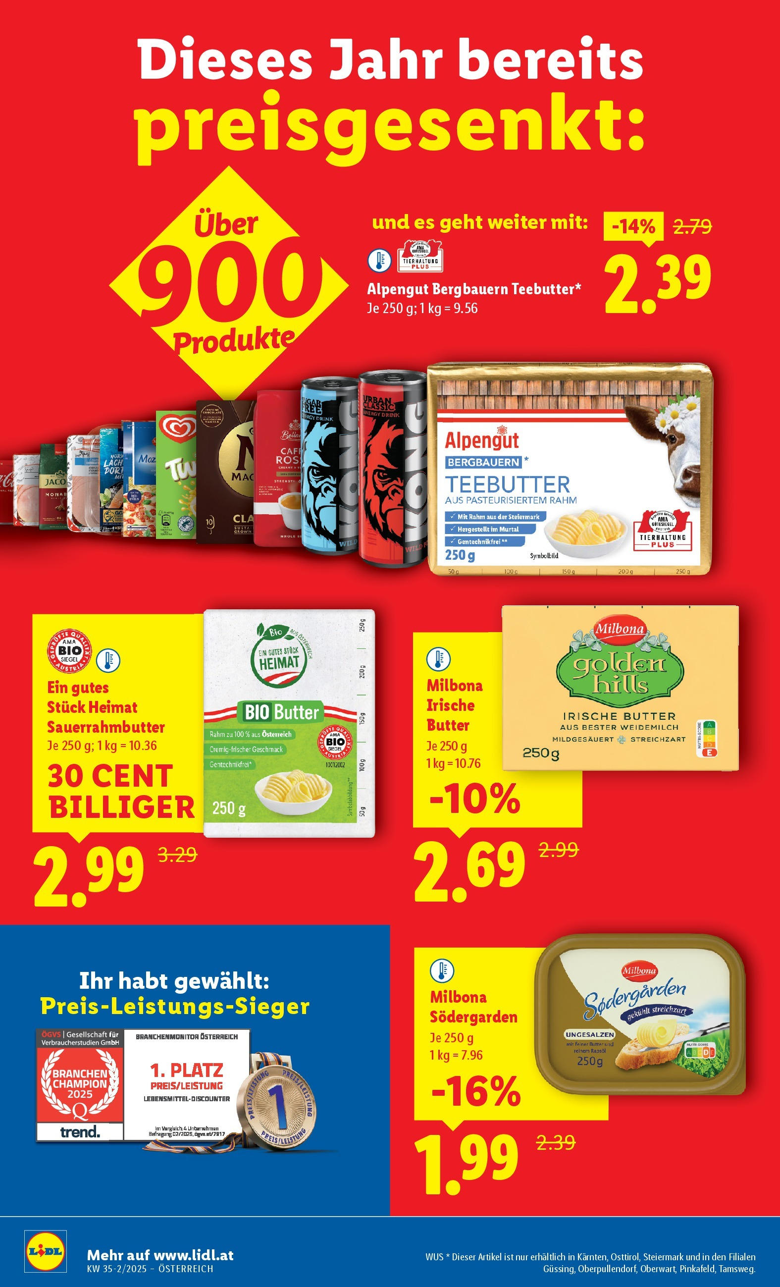 Lidl - Lidl: Flugblatt in deiner Nähe ab 27.08.2025 - Angebote ab donnerstag | Seite: 16 | Produkte: Butter