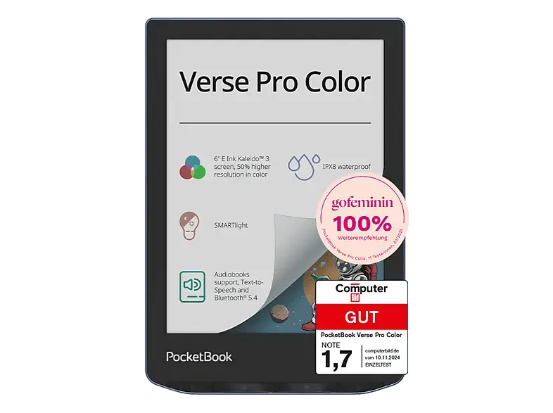 POCKETbook Verse Pro Color eBook-Reader, 16 GB, Lavender Dream; eReader