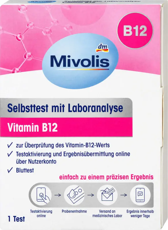 Mivolis Selbsttest mit Laboranalyse Vitamin B12, 1 Anwendung