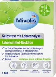 Mivolis Selbsttest mit Laboranalyse Lebensmittel-Reaktion, 1 Anwendung