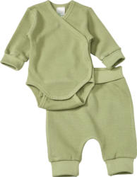 ALANA Set mit Wickelbody und Hose mit Waffel-Struktur, grün, Gr. 50/56