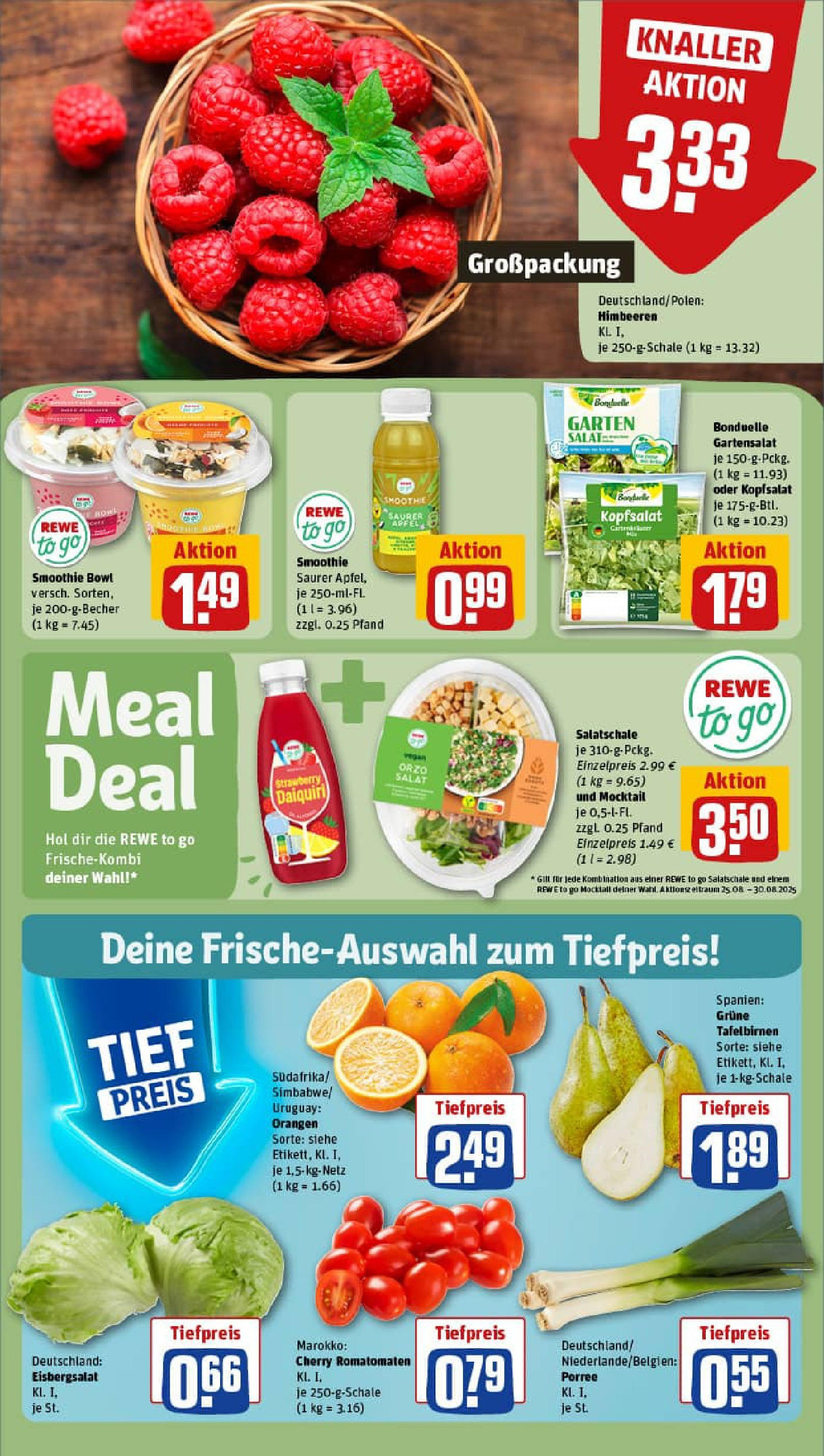 REWE Prospekt ab 24.08.2025 zum Blättern » Angebote | Seite: 6 | Produkte: Himbeeren, Äpfel, Eisbergsalat, Salat REWE Prospekt ab 24.08.2025 zum Blättern » Angebote | Seite: 6 | Produkte: Himbeeren, Äpfel, Eisbergsalat, Salat
