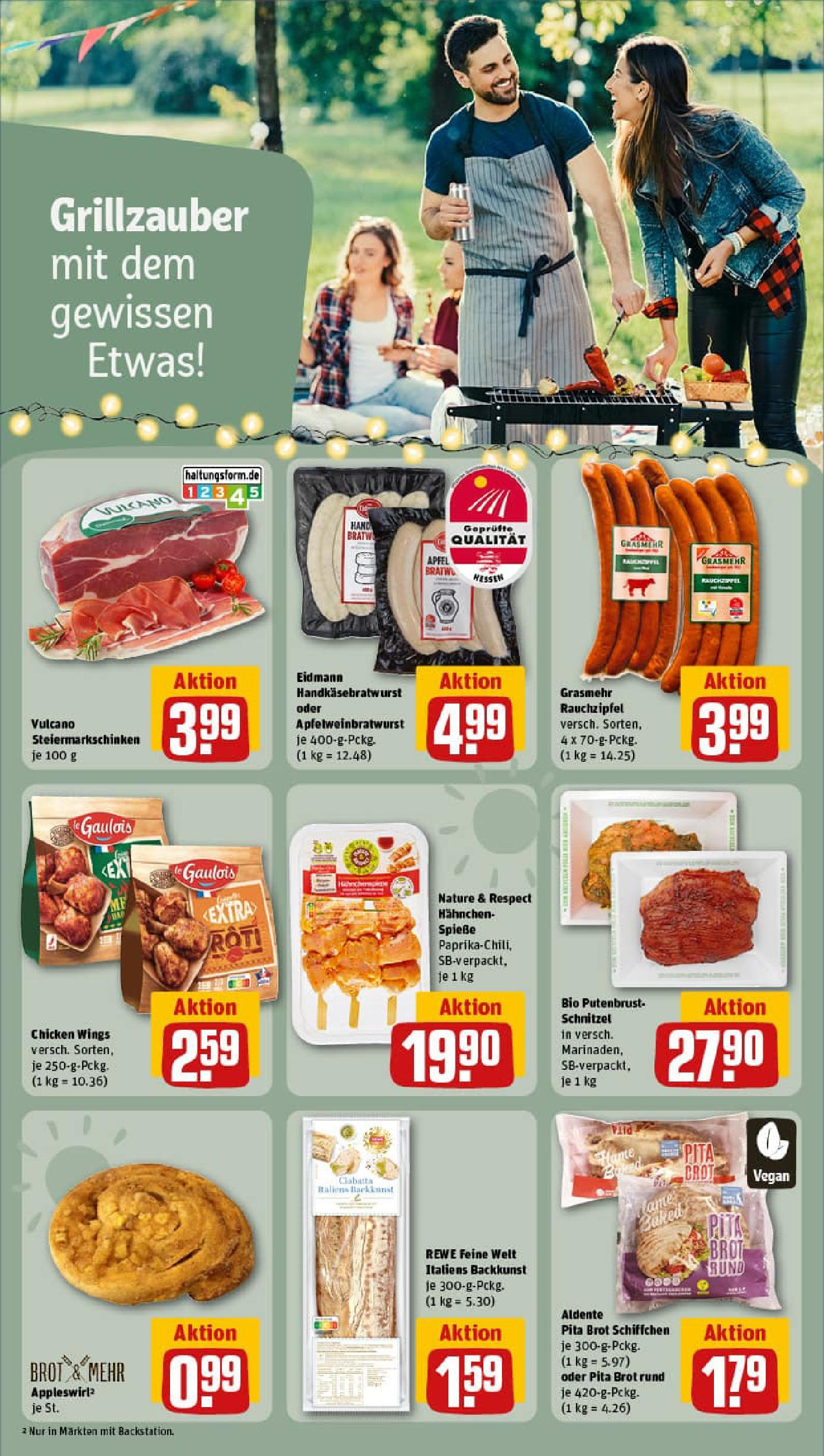 REWE Prospekt ab 24.08.2025 zum Blättern » Angebote | Seite: 17 | Produkte: Spieße, Schnitzel, Apple, Brot REWE Prospekt ab 24.08.2025 zum Blättern » Angebote | Seite: 17 | Produkte: Spieße, Schnitzel, Apple, Brot