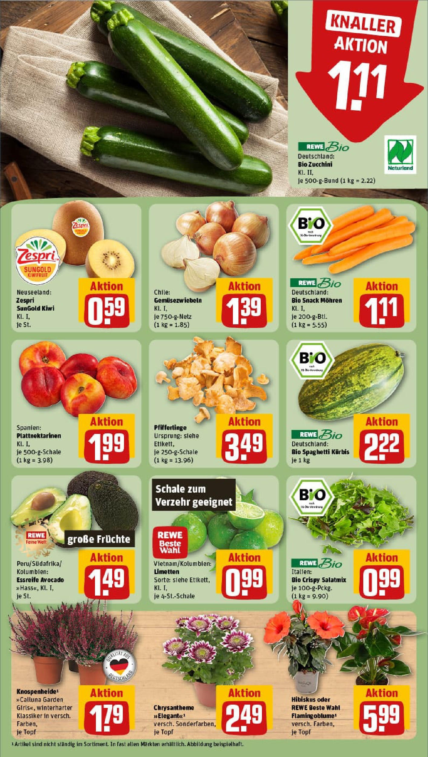 REWE Prospekt ab 24.08.2025 zum Blättern » Angebote | Seite: 7 | Produkte: Limetten, Mohren, Pfifferlinge, Zucchini REWE Prospekt ab 24.08.2025 zum Blättern » Angebote | Seite: 7 | Produkte: Limetten, Mohren, Pfifferlinge, Zucchini