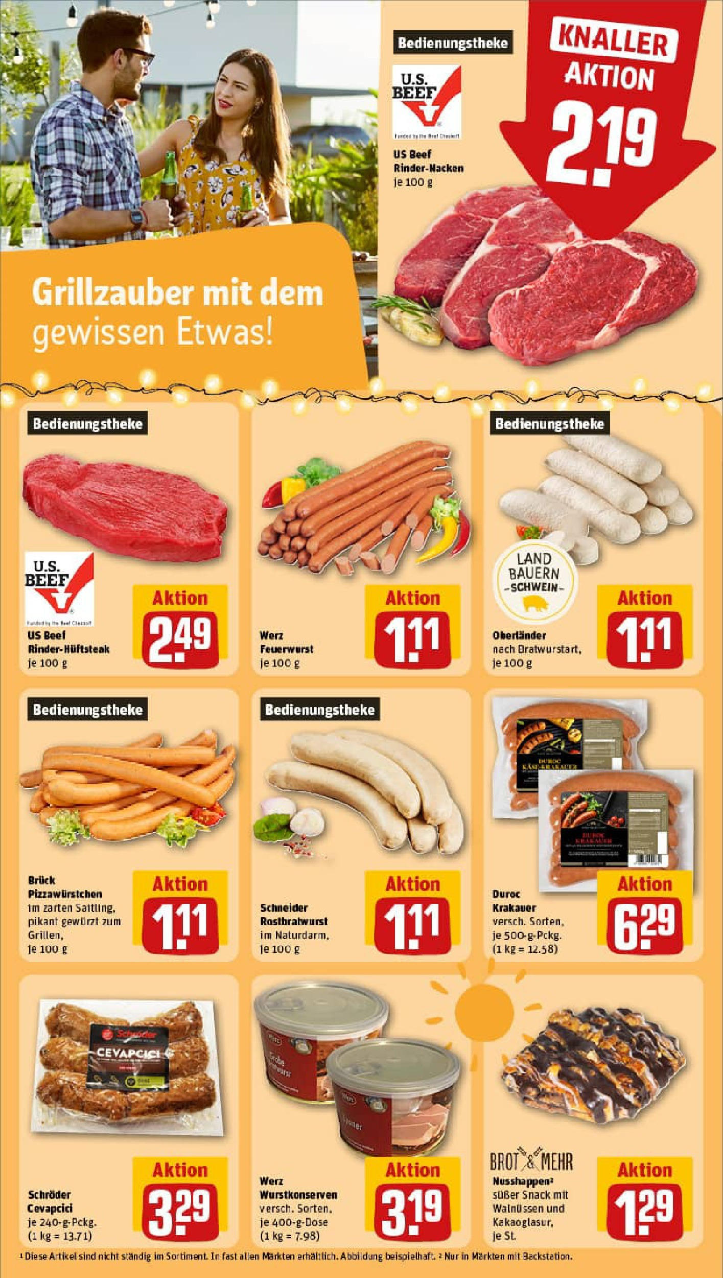 REWE Prospekt ab 24.08.2025 zum Blättern » Angebote | Seite: 19 | Produkte: Cevapcici, Brot REWE Prospekt ab 24.08.2025 zum Blättern » Angebote | Seite: 19 | Produkte: Cevapcici, Brot