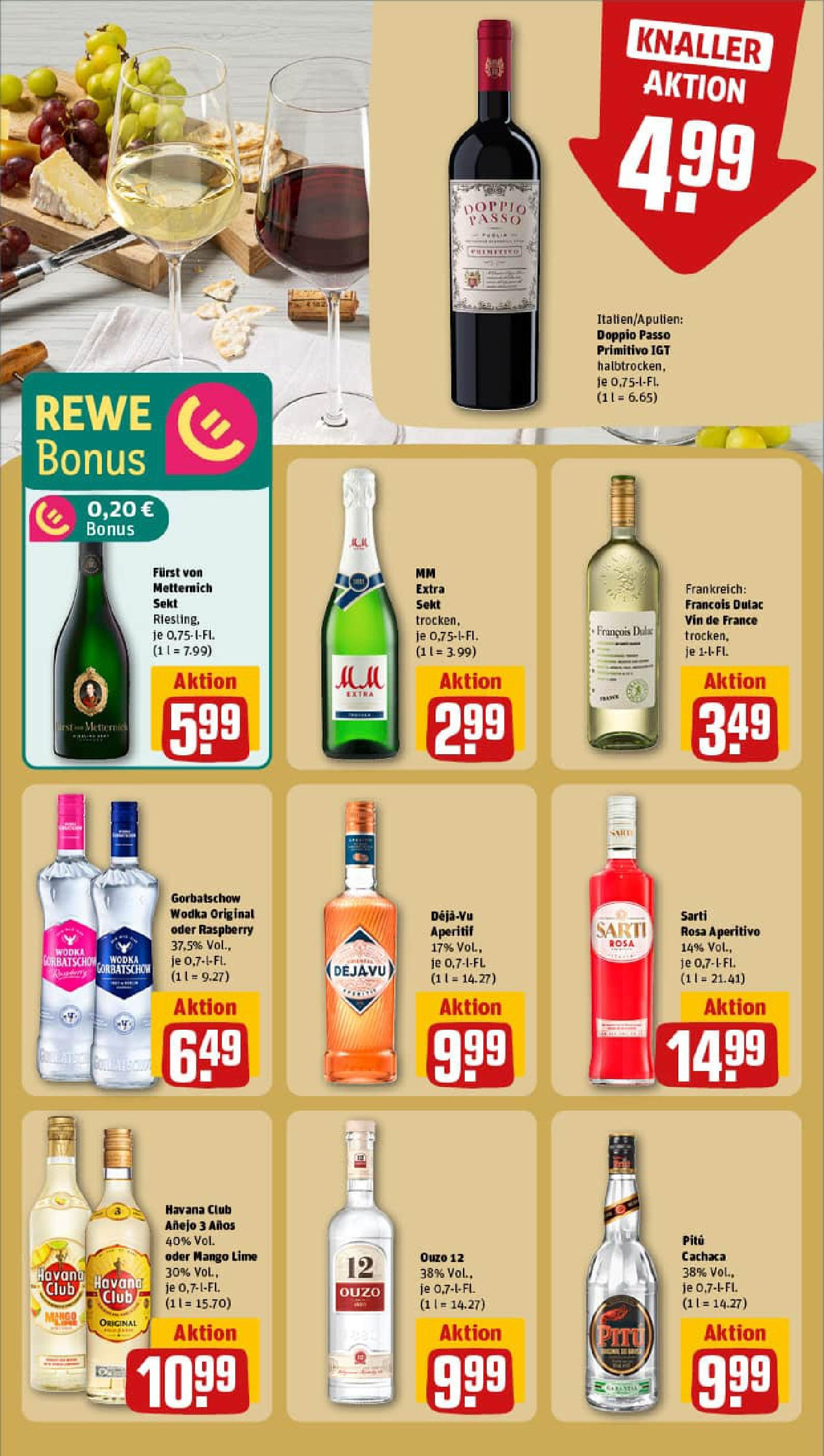REWE Prospekt ab 24.08.2025 zum Blättern » Angebote | Seite: 21 | Produkte: Doppio passo primitivo, Doppio Passo, Vodka, Wodka REWE Prospekt ab 24.08.2025 zum Blättern » Angebote | Seite: 21 | Produkte: Doppio passo primitivo, Doppio Passo, Vodka, Wodka