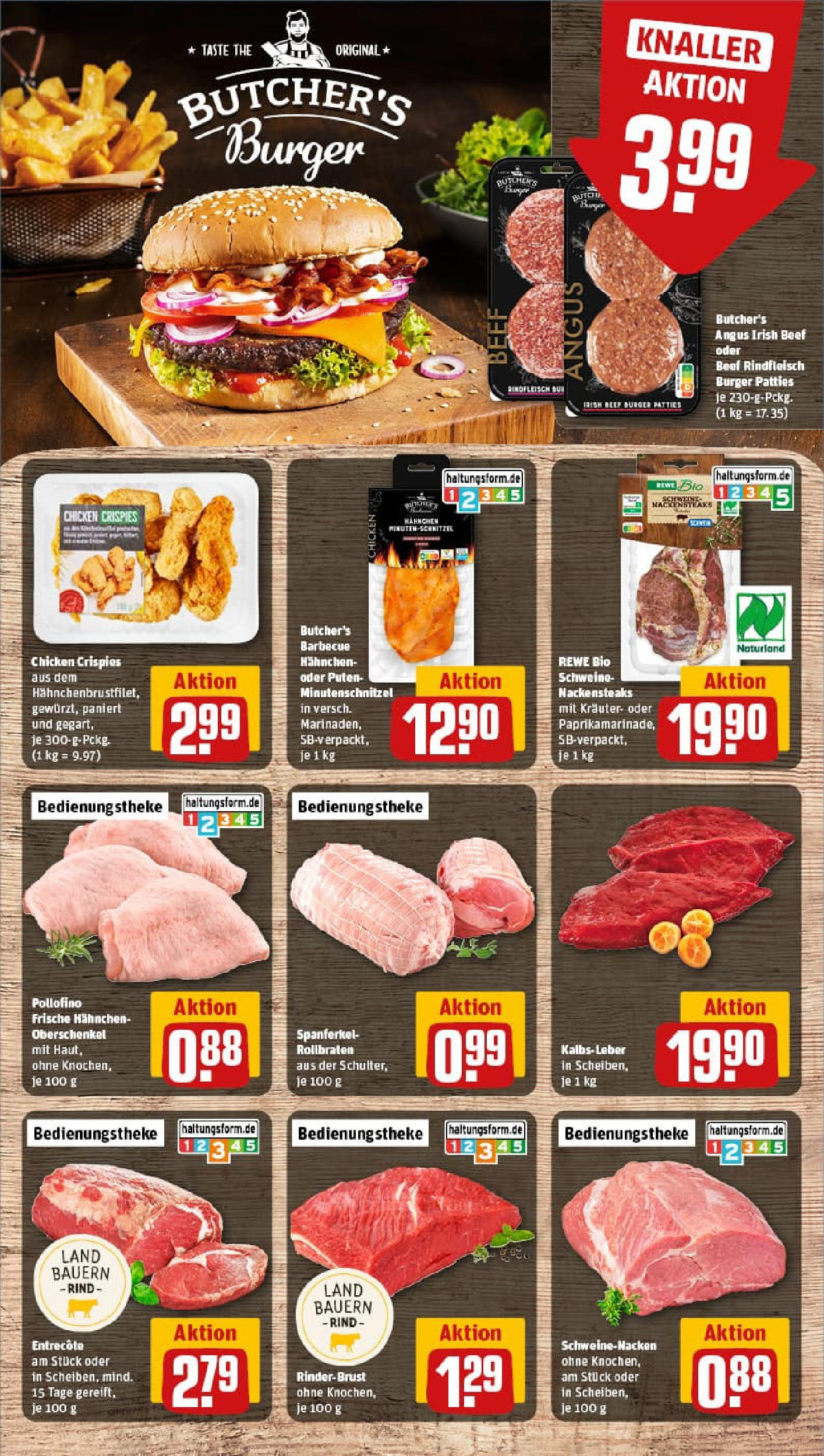REWE Prospekt ab 24.08.2025 zum Blättern » Angebote | Seite: 8 | Produkte: Nackensteaks, Burger, Kalbsleber, Rindfleisch REWE Prospekt ab 24.08.2025 zum Blättern » Angebote | Seite: 8 | Produkte: Nackensteaks, Burger, Kalbsleber, Rindfleisch
