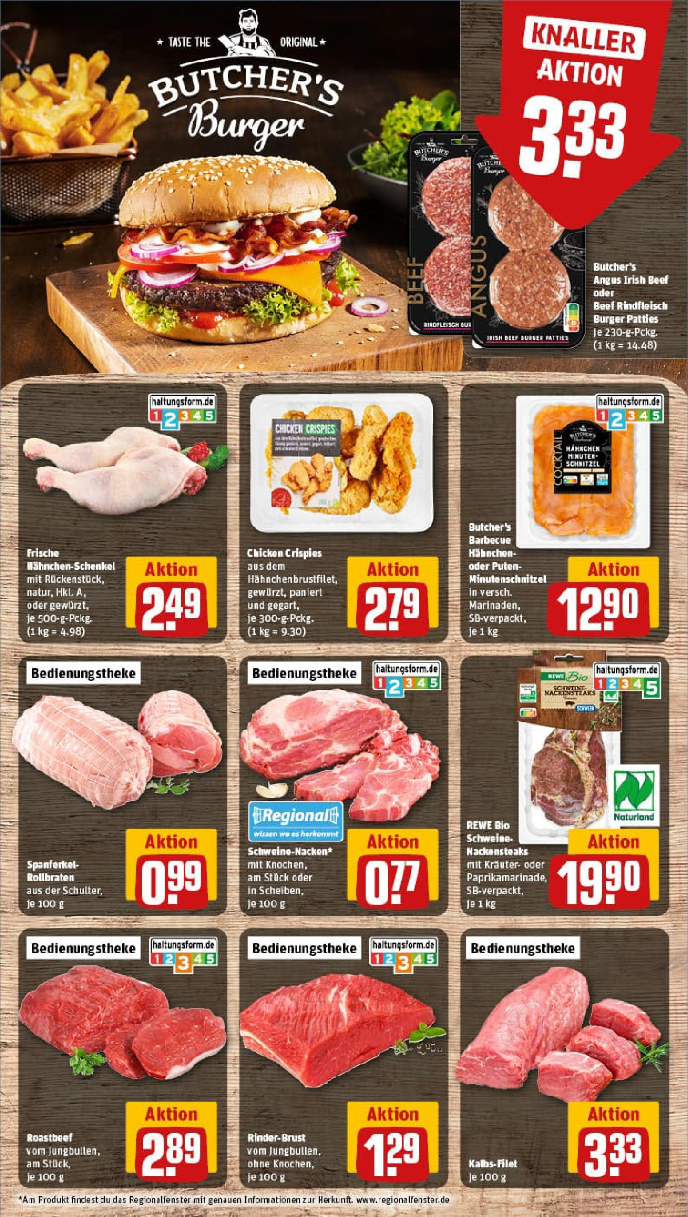 REWE Prospekt ab 24.08.2025 zum Blättern » Angebote | Seite: 8 | Produkte: Hahnchen, Hahnchenschenkel, Schnitzel, Roastbeef
