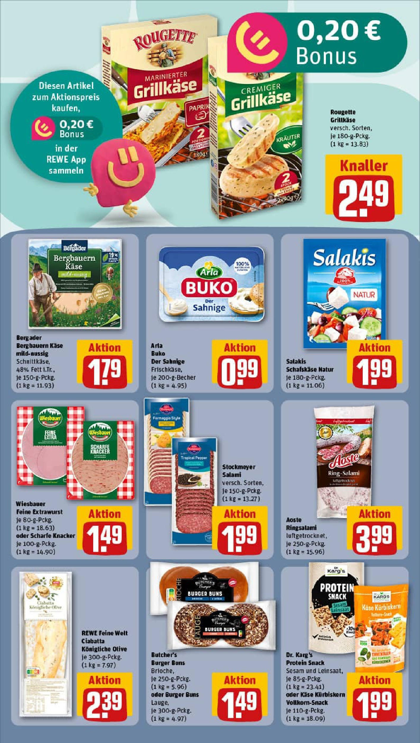 REWE Prospekt ab 24.08.2025 zum Blättern » Angebote | Seite: 10 | Produkte: Feta, Käse, Arla buko, Salami