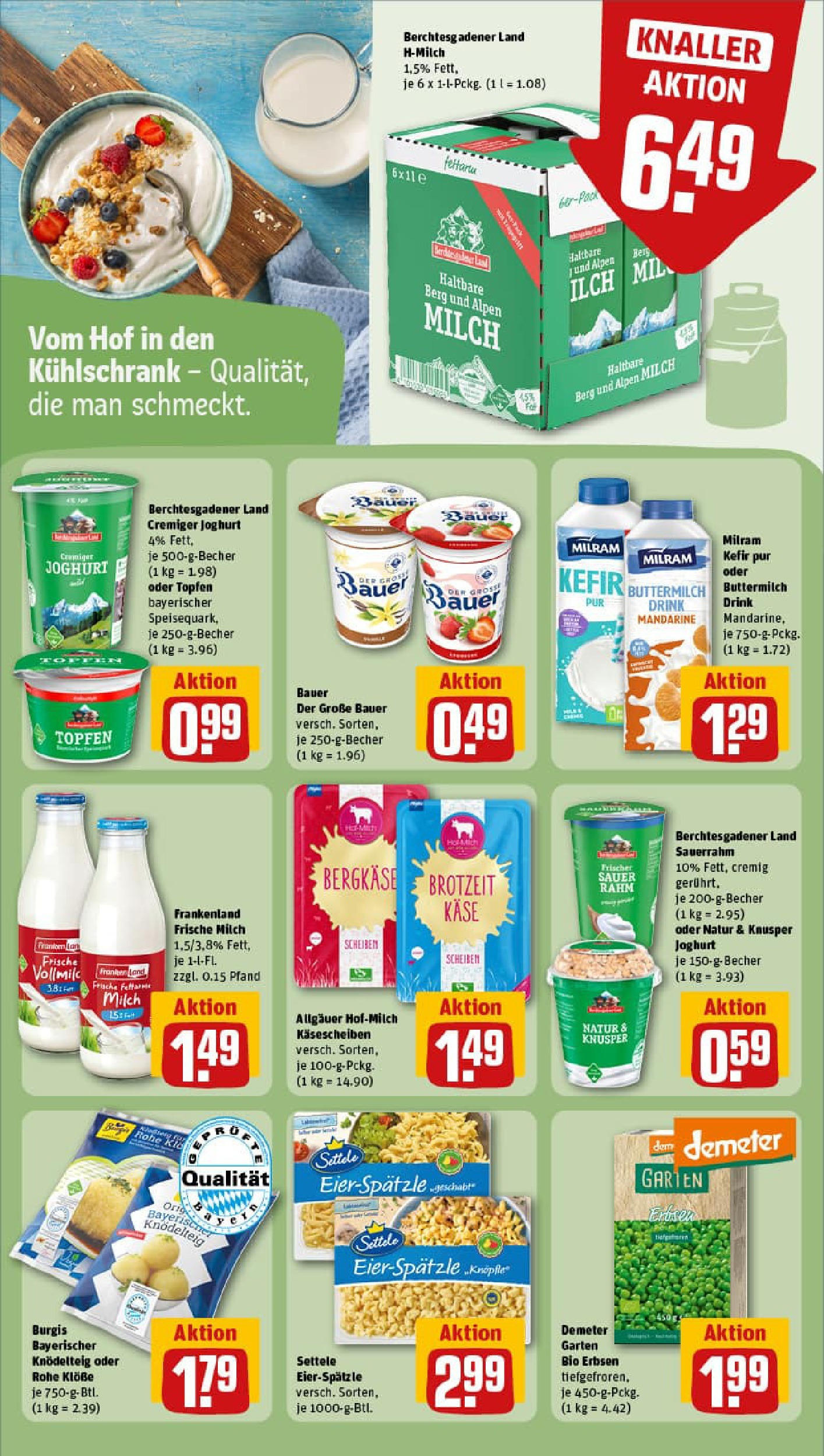 REWE Prospekt ab 24.08.2025 zum Blättern » Angebote | Seite: 17 | Produkte: Milch, Joghurt, Kühlschrank, Erbsen REWE Prospekt ab 24.08.2025 zum Blättern » Angebote | Seite: 17 | Produkte: Milch, Joghurt, Kühlschrank, Erbsen