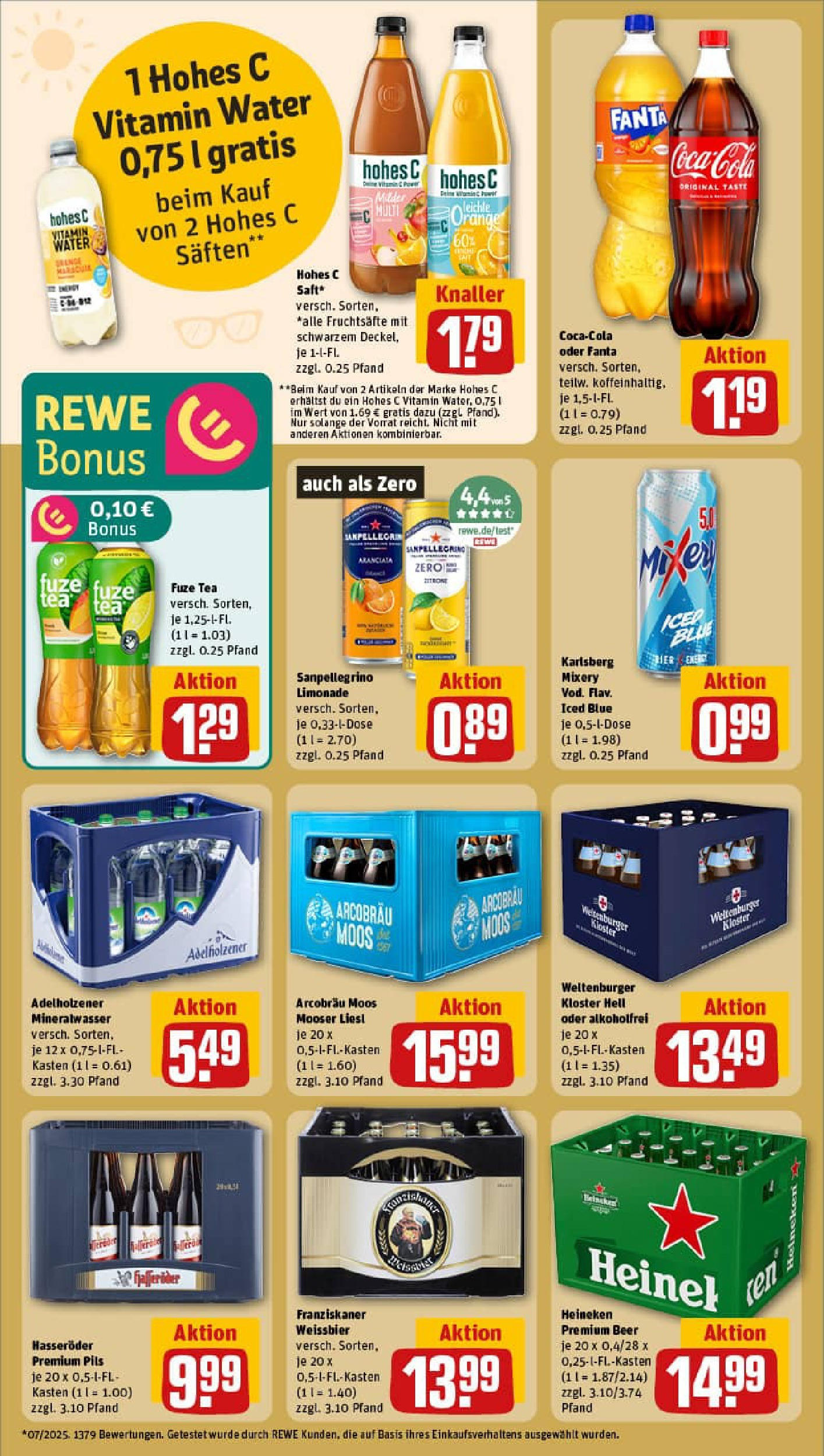REWE Prospekt ab 25.08.2025 zum Blättern » Angebote | Seite: 18 | Produkte: Weißbier, Adelholzener, Heineken, Hohes c REWE Prospekt ab 25.08.2025 zum Blättern » Angebote | Seite: 18 | Produkte: Weißbier, Adelholzener, Heineken, Hohes c