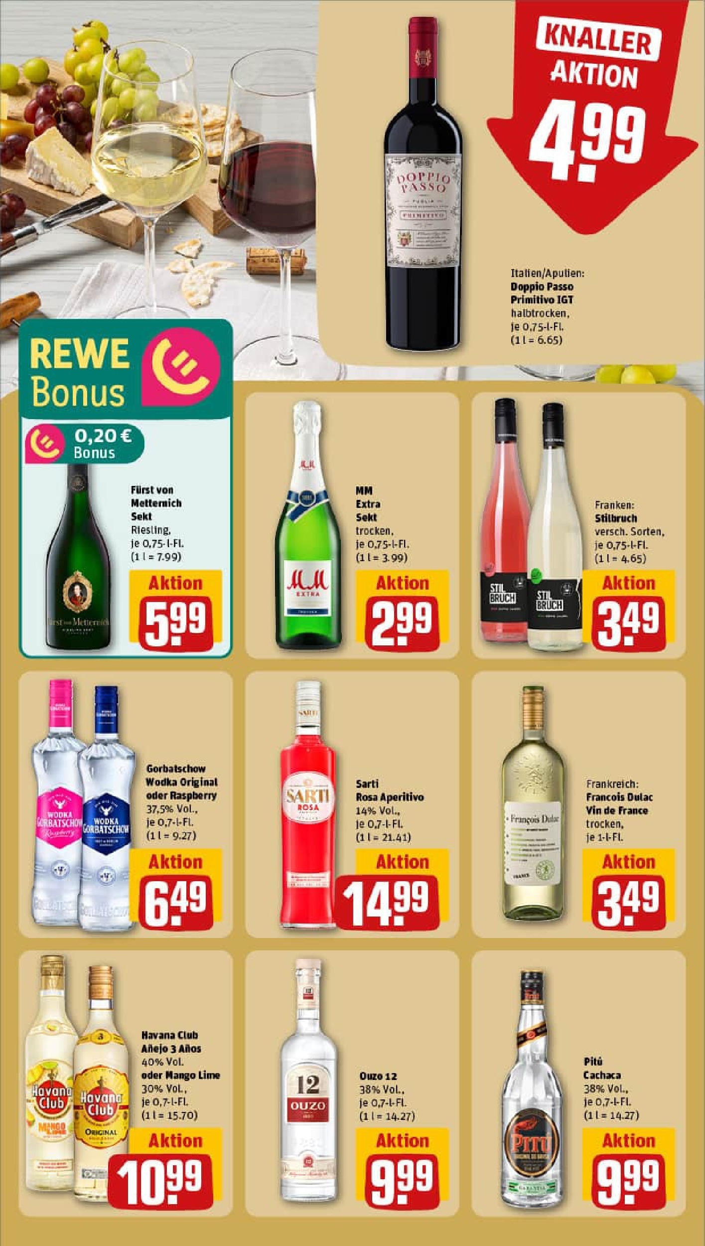 REWE Prospekt ab 24.08.2025 zum Blättern » Angebote | Seite: 19 | Produkte: Havana club, Rum, Doppio Passo, Vodka REWE Prospekt ab 24.08.2025 zum Blättern » Angebote | Seite: 19 | Produkte: Havana club, Rum, Doppio Passo, Vodka