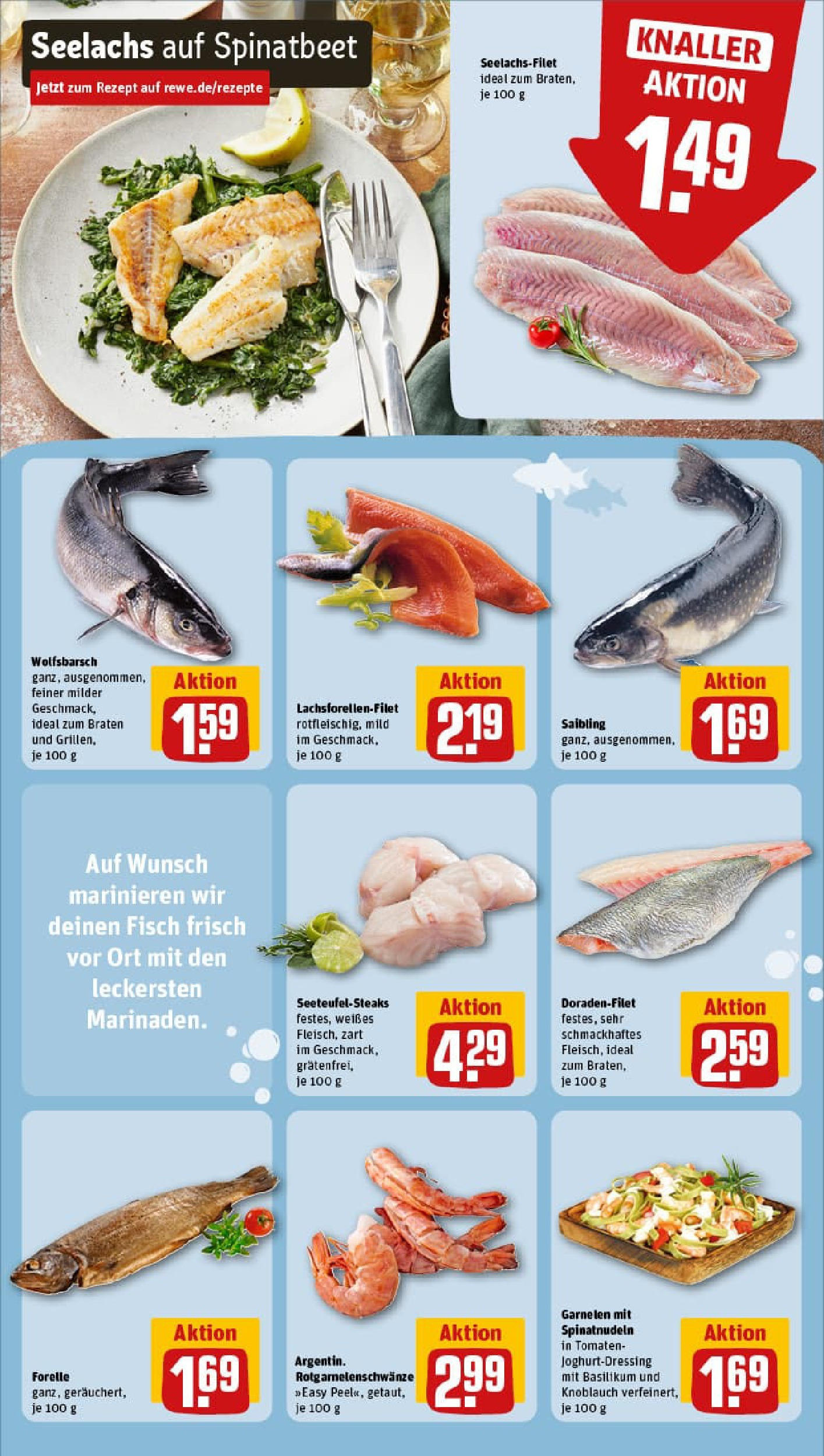 REWE Prospekt ab 24.08.2025 zum Blättern » Angebote | Seite: 33 | Produkte: Garnelen, Fisch, Knoblauch, Pasta REWE Prospekt ab 24.08.2025 zum Blättern » Angebote | Seite: 33 | Produkte: Garnelen, Fisch, Knoblauch, Pasta