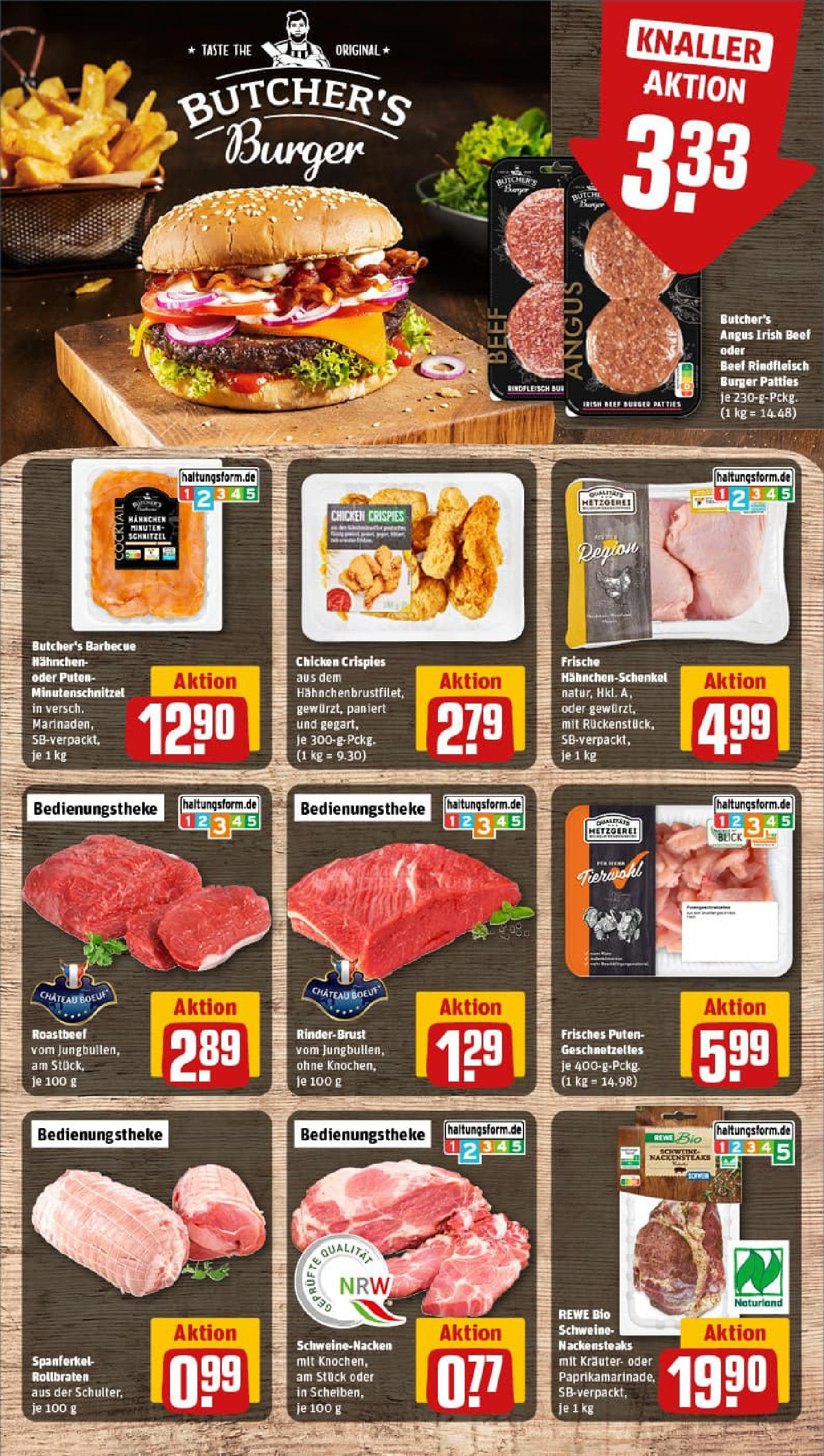 REWE Prospekt ab 24.08.2025 zum Blättern » Angebote | Seite: 8 | Produkte: Burger, Schweinenacken, Schnitzel, Roastbeef