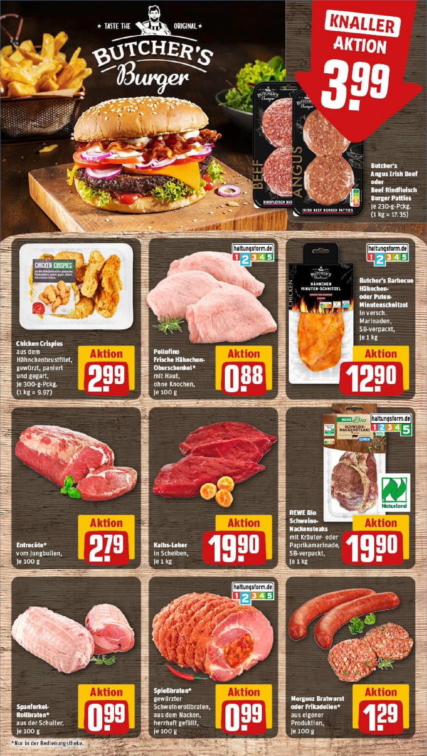 REWE Prospekt ab 24.08.2025 zum Blättern » Angebote | Seite: 8 | Produkte: Hahnchen, Burger, Schnitzel, Rindfleisch REWE Prospekt ab 24.08.2025 zum Blättern » Angebote | Seite: 8 | Produkte: Hahnchen, Burger, Schnitzel, Rindfleisch