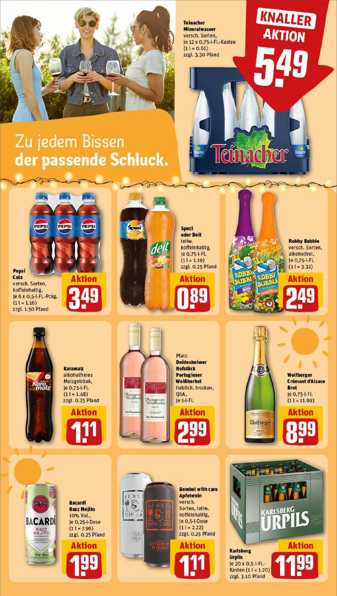 REWE Prospekt ab 24.08.2025 zum Blättern » Angebote | Seite: 17 | Produkte: Cola, Mineralwasser, Pfirsich, Pepsi REWE Prospekt ab 24.08.2025 zum Blättern » Angebote | Seite: 17 | Produkte: Cola, Mineralwasser, Pfirsich, Pepsi