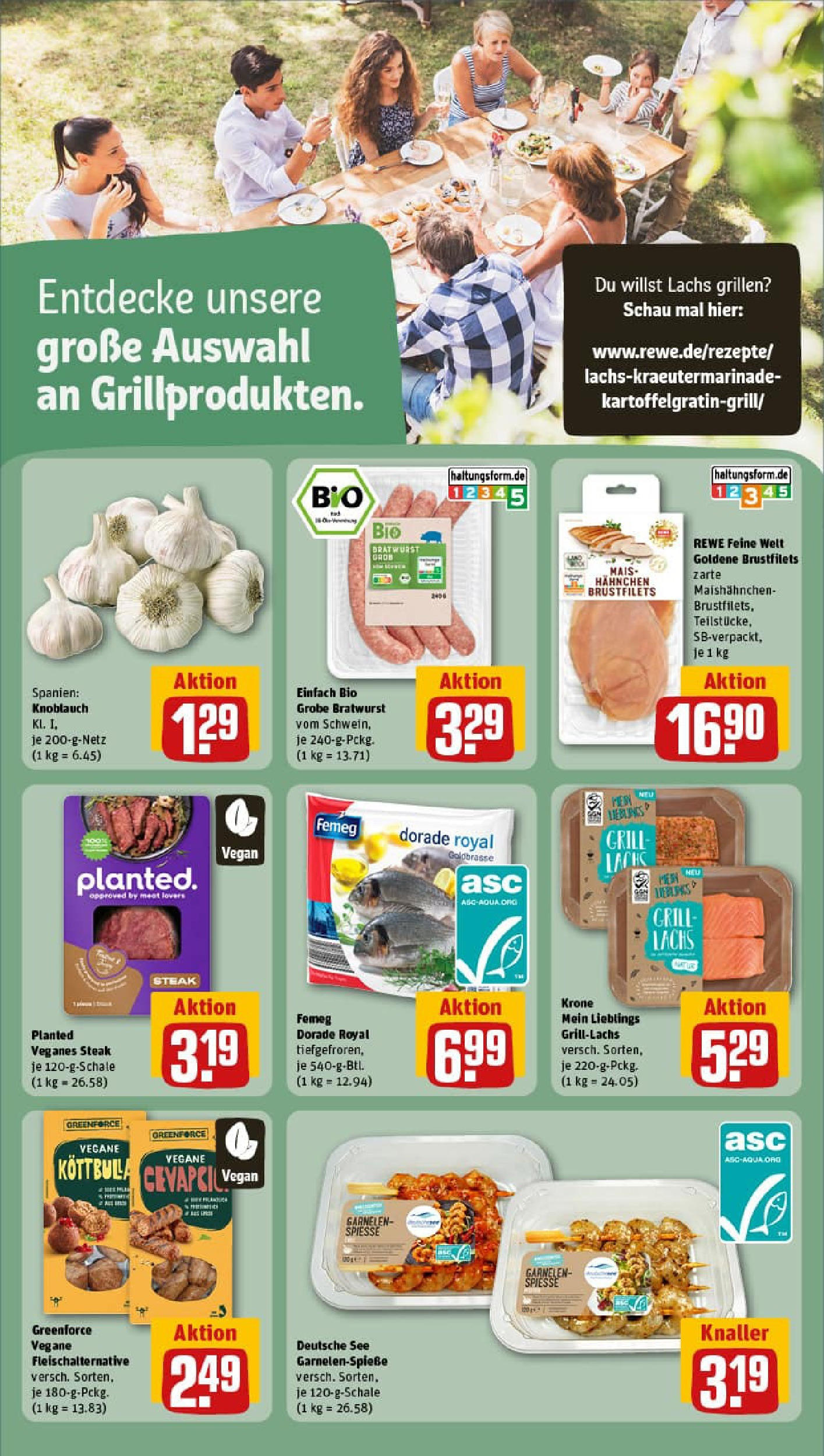 REWE Prospekt ab 24.08.2025 zum Blättern » Angebote | Seite: 16 | Produkte: Dorade, Grill, Bratwurst, Spieße REWE Prospekt ab 24.08.2025 zum Blättern » Angebote | Seite: 16 | Produkte: Dorade, Grill, Bratwurst, Spieße