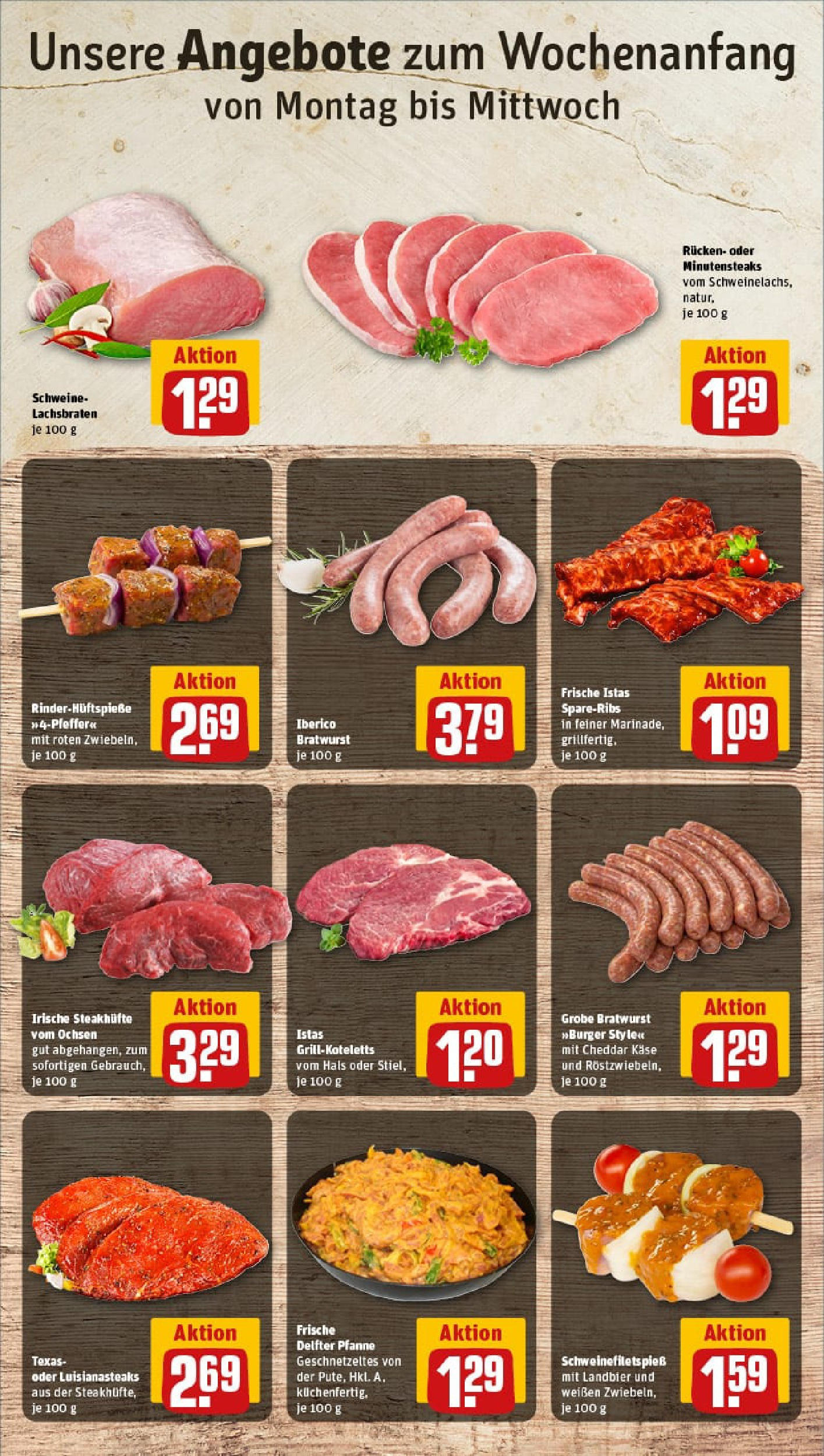 REWE Prospekt ab 24.08.2025 zum Blättern » Angebote | Seite: 10 | Produkte: Käse, Bratwurst, Spare ribs, Steak REWE Prospekt ab 24.08.2025 zum Blättern » Angebote | Seite: 10 | Produkte: Käse, Bratwurst, Spare ribs, Steak
