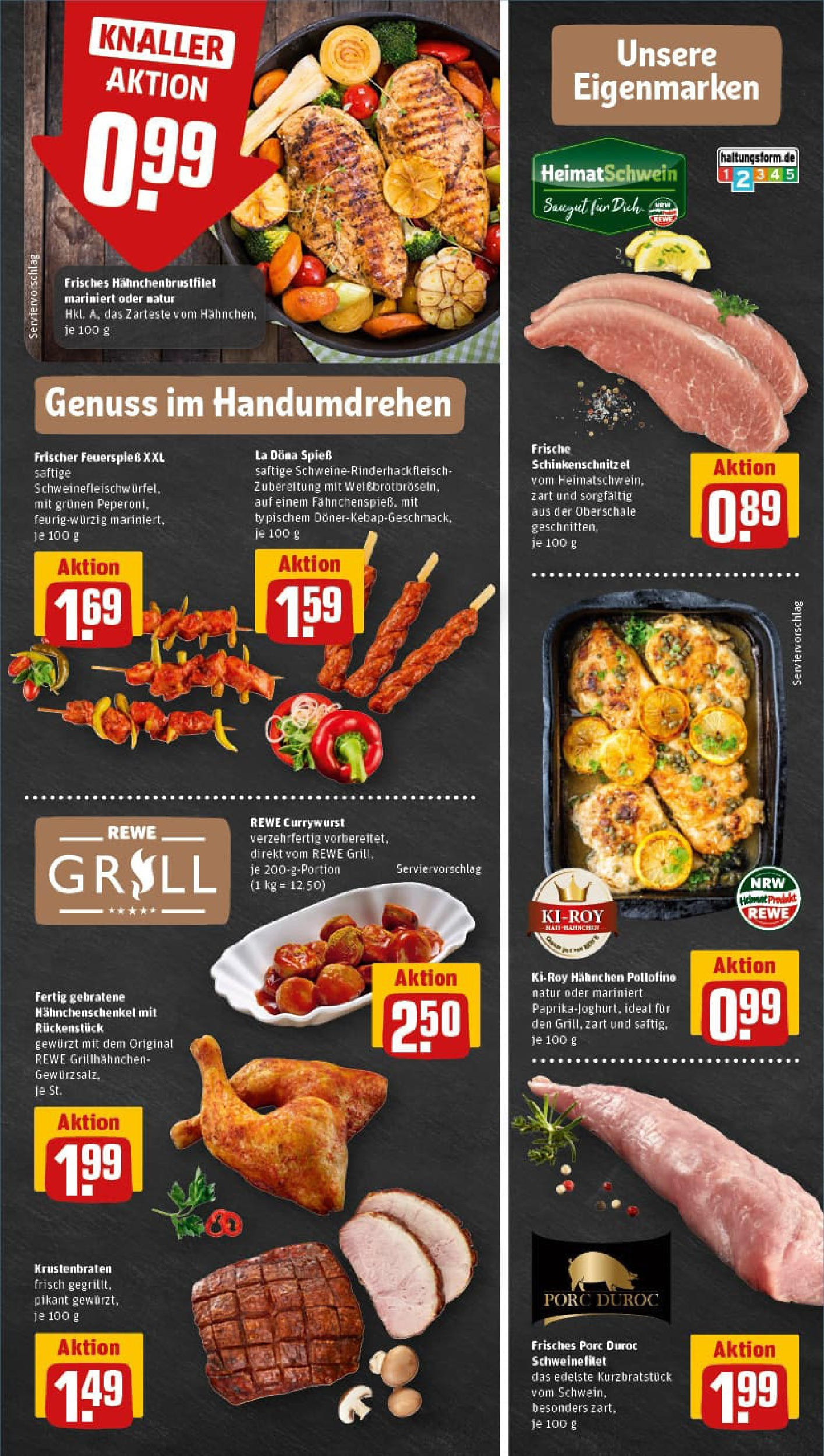 REWE Prospekt ab 24.08.2025 zum Blättern » Angebote | Seite: 7 | Produkte: Hahnchen, Hahnchenschenkel, Krustenbraten, Schweinefilet REWE Prospekt ab 24.08.2025 zum Blättern » Angebote | Seite: 7 | Produkte: Hahnchen, Hahnchenschenkel, Krustenbraten, Schweinefilet
