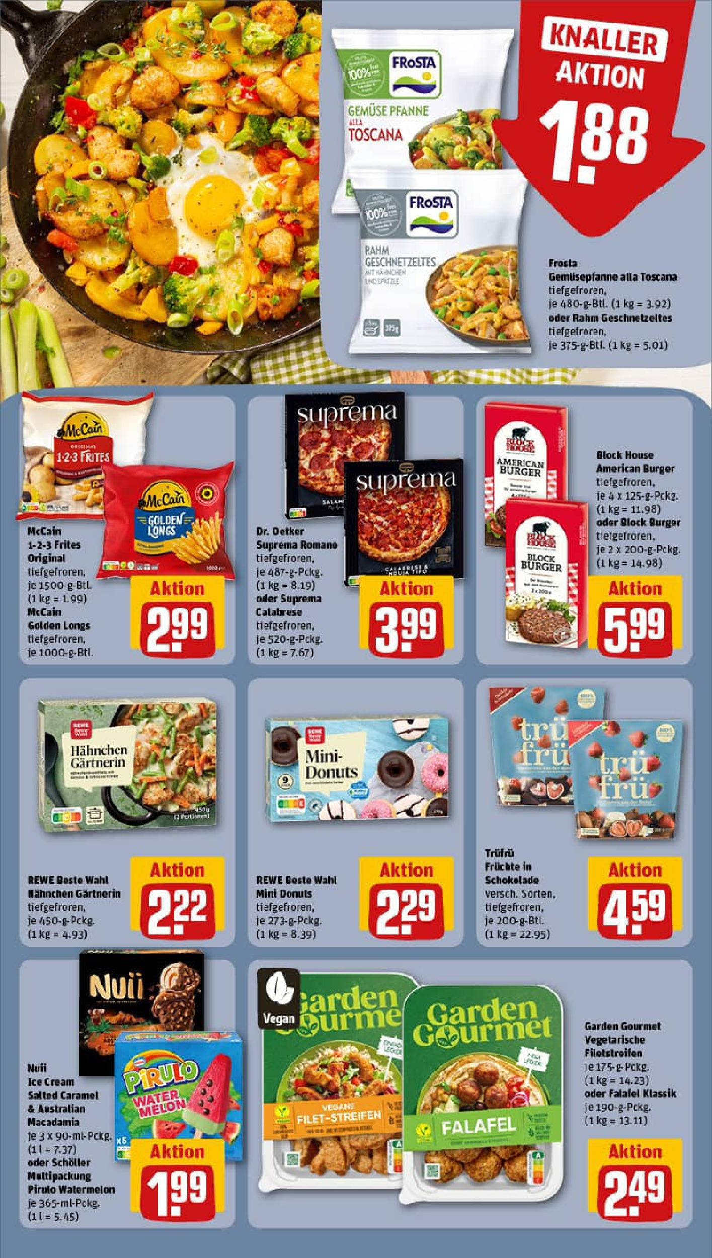 REWE Prospekt ab 24.08.2025 zum Blättern » Angebote | Seite: 12 | Produkte: Burger, Donuts, Salami, Pizza REWE Prospekt ab 24.08.2025 zum Blättern » Angebote | Seite: 12 | Produkte: Burger, Donuts, Salami, Pizza