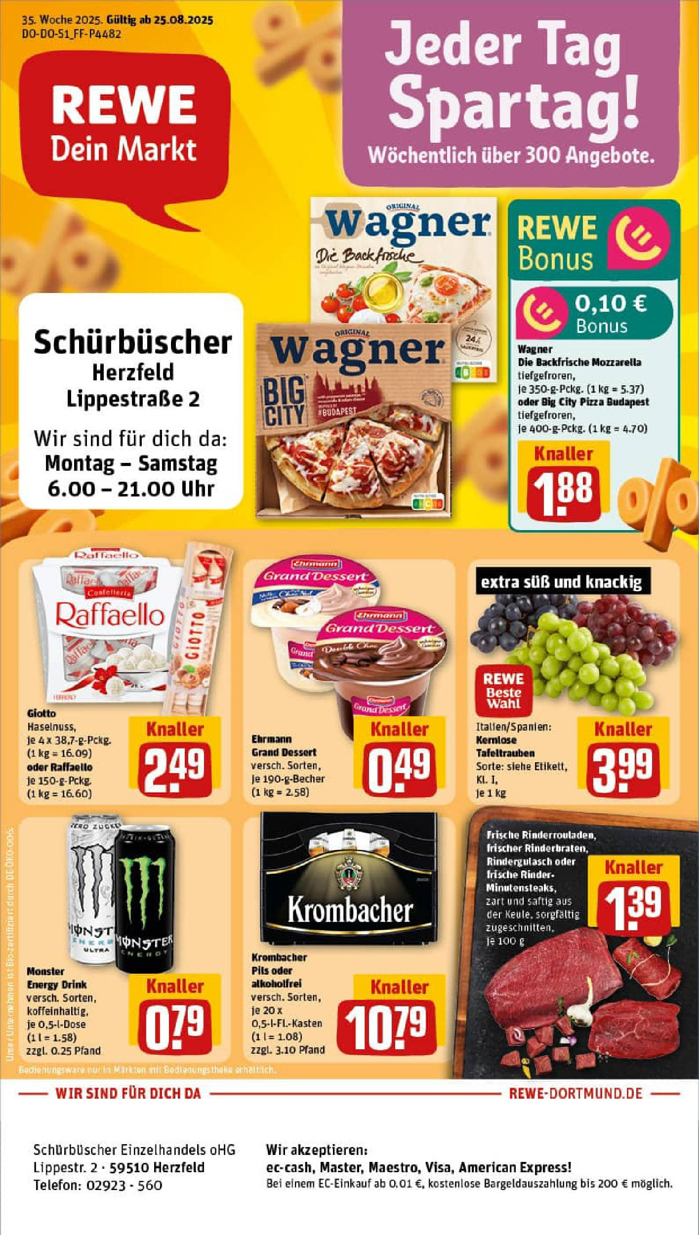 REWE Prospekt ab 24.08.2025 zum Blättern » Angebote | Seite: 1 | Produkte: Energy, Mozzarella, Krombacher, Telefon REWE Prospekt ab 24.08.2025 zum Blättern » Angebote | Seite: 1 | Produkte: Energy, Mozzarella, Krombacher, Telefon