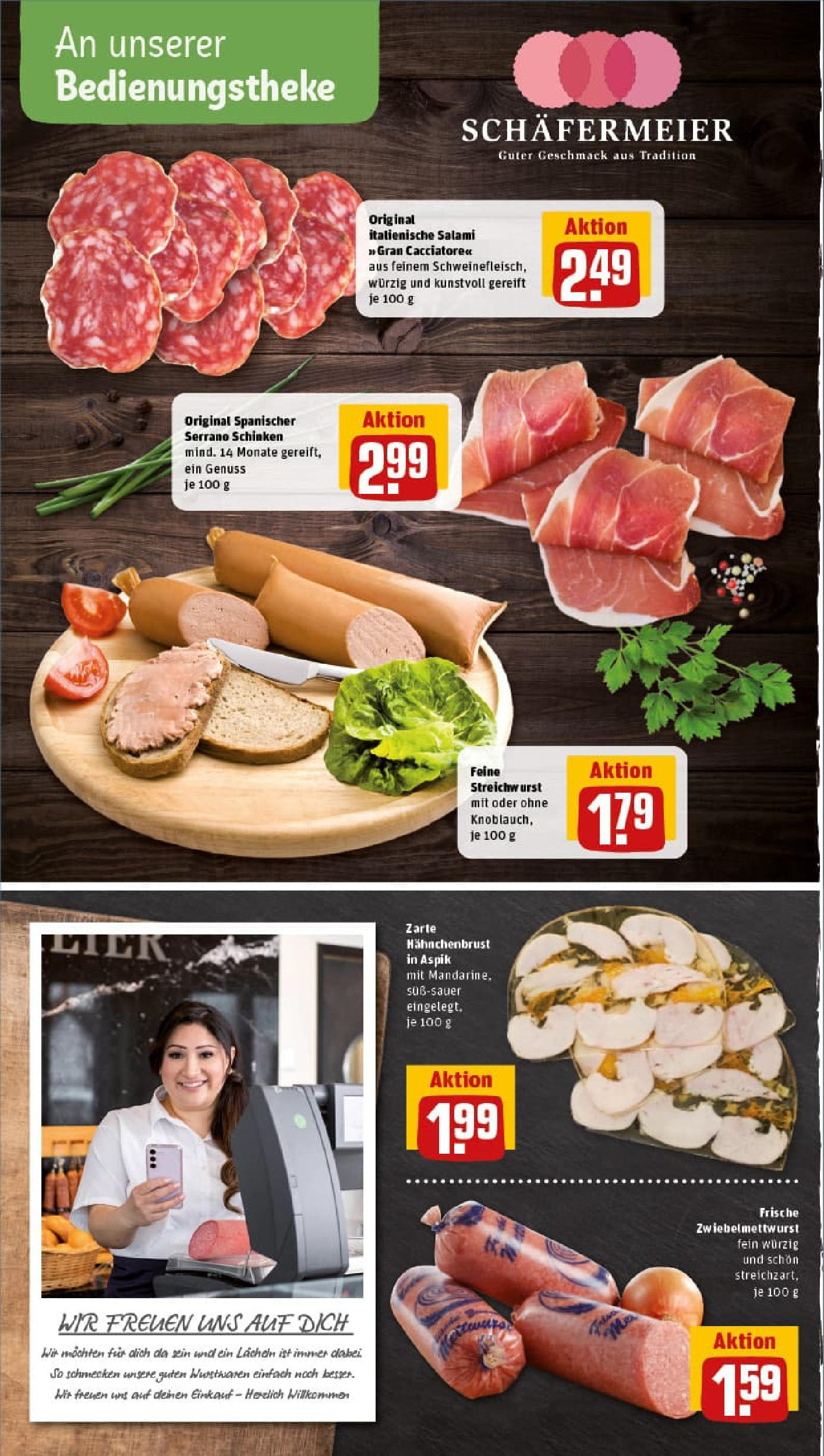 REWE Prospekt ab 24.08.2025 zum Blättern » Angebote | Seite: 8 | Produkte: Salami, Serrano schinken, Schinken, Hahnchenbrust REWE Prospekt ab 24.08.2025 zum Blättern » Angebote | Seite: 8 | Produkte: Salami, Serrano schinken, Schinken, Hahnchenbrust