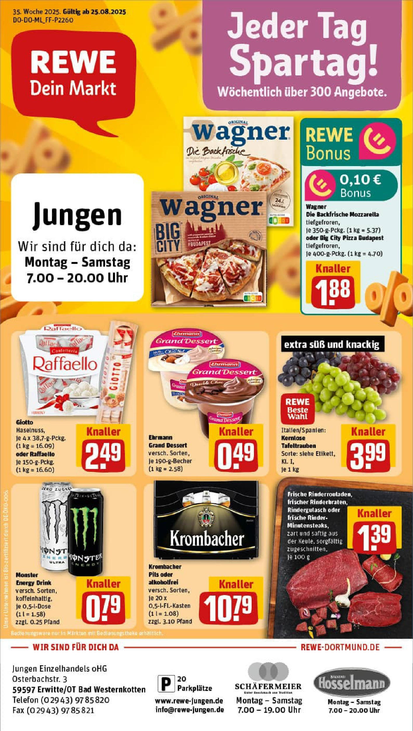REWE Prospekt ab 24.08.2025 zum Blättern » Angebote | Seite: 1 | Produkte: Rindergulasch, Energy, Bad, Telefon REWE Prospekt ab 24.08.2025 zum Blättern » Angebote | Seite: 1 | Produkte: Rindergulasch, Energy, Bad, Telefon