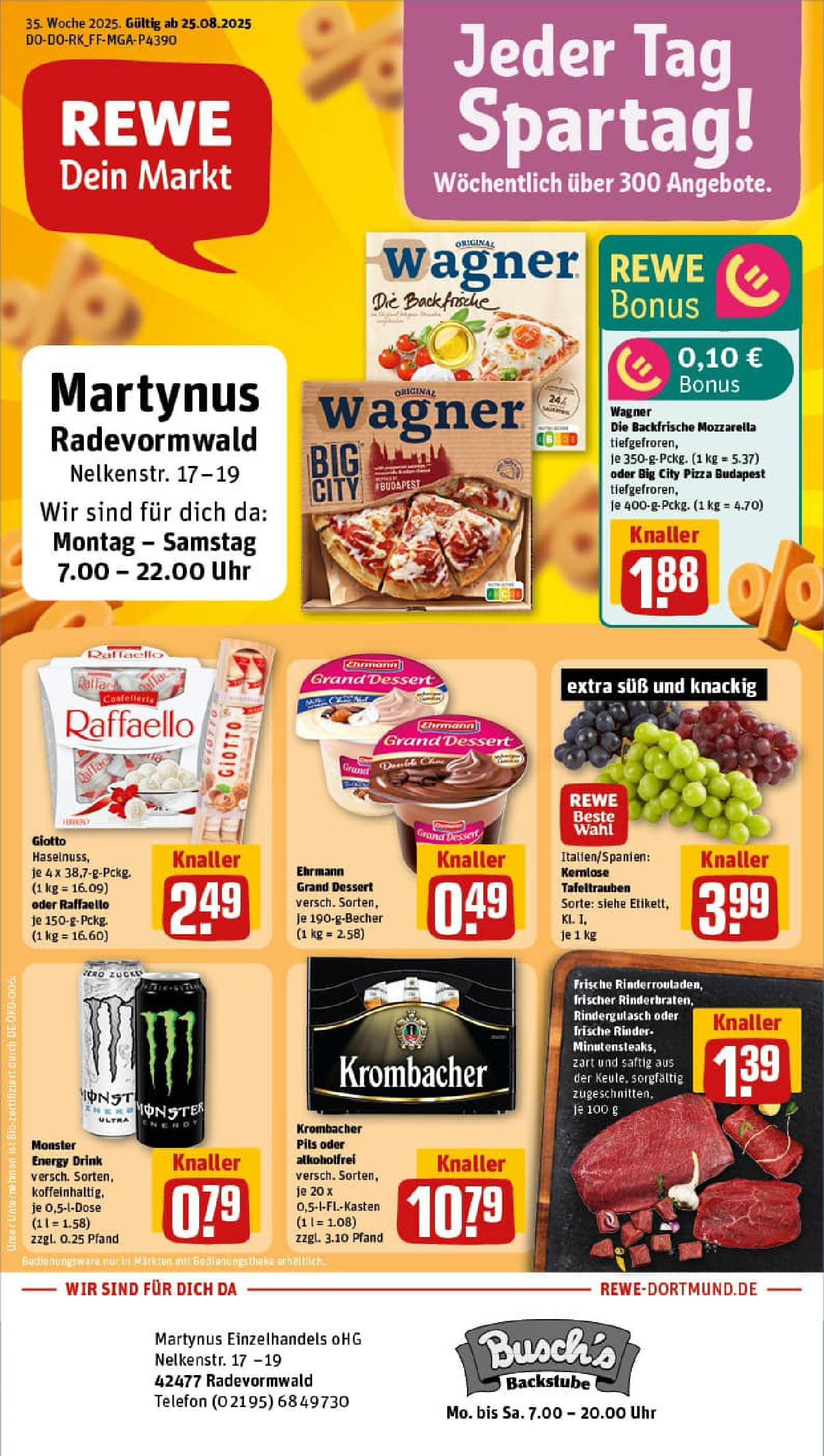 REWE Prospekt ab 24.08.2025 zum Blättern » Angebote | Seite: 1 | Produkte: Rindergulasch, Theke, Pizza, Telefon REWE Prospekt ab 24.08.2025 zum Blättern » Angebote | Seite: 1 | Produkte: Rindergulasch, Theke, Pizza, Telefon