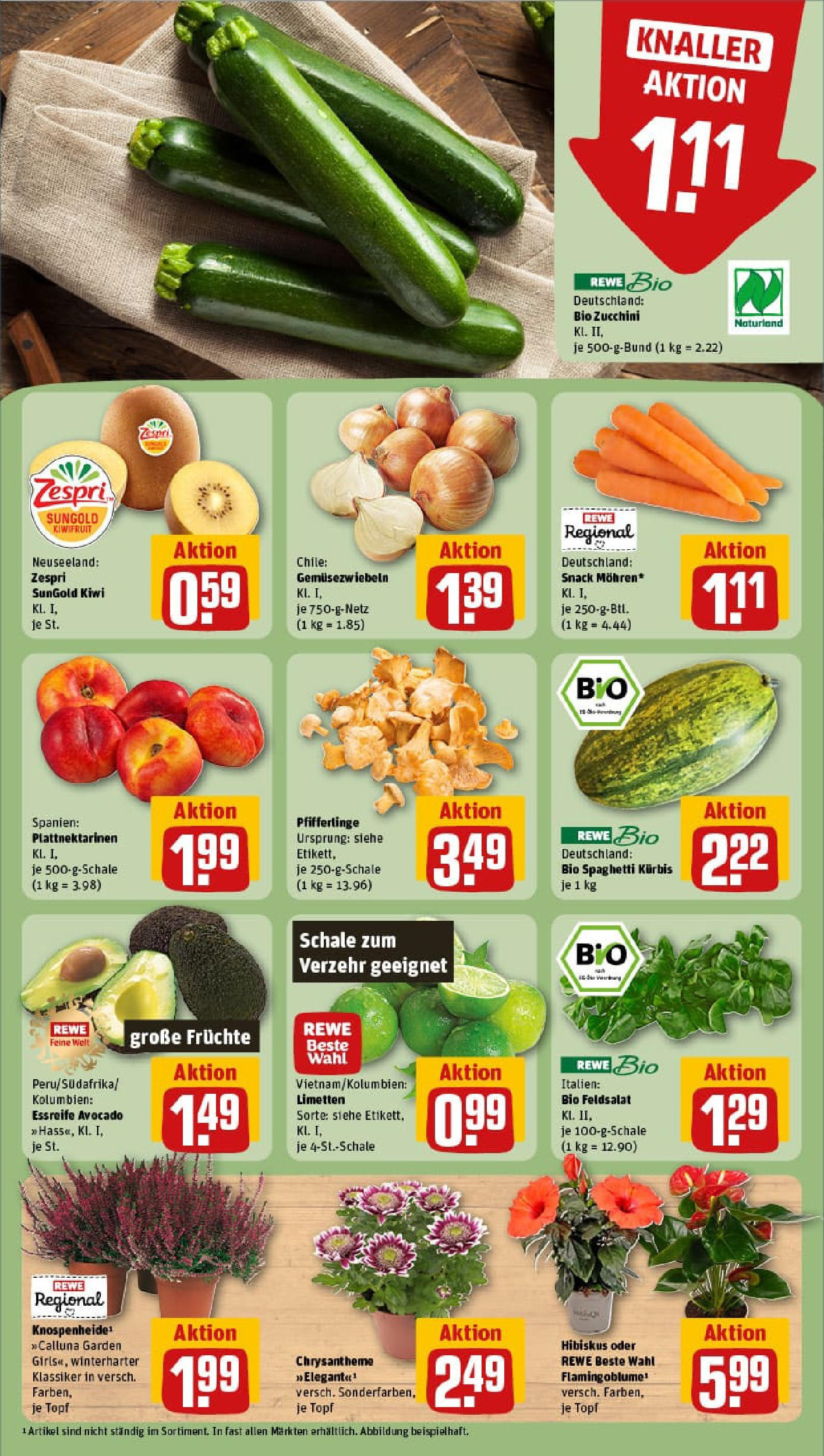 REWE Prospekt ab 24.08.2025 zum Blättern » Angebote | Seite: 9 | Produkte: Limetten, Kürbis, Zucchini, Kiwi REWE Prospekt ab 24.08.2025 zum Blättern » Angebote | Seite: 9 | Produkte: Limetten, Kürbis, Zucchini, Kiwi
