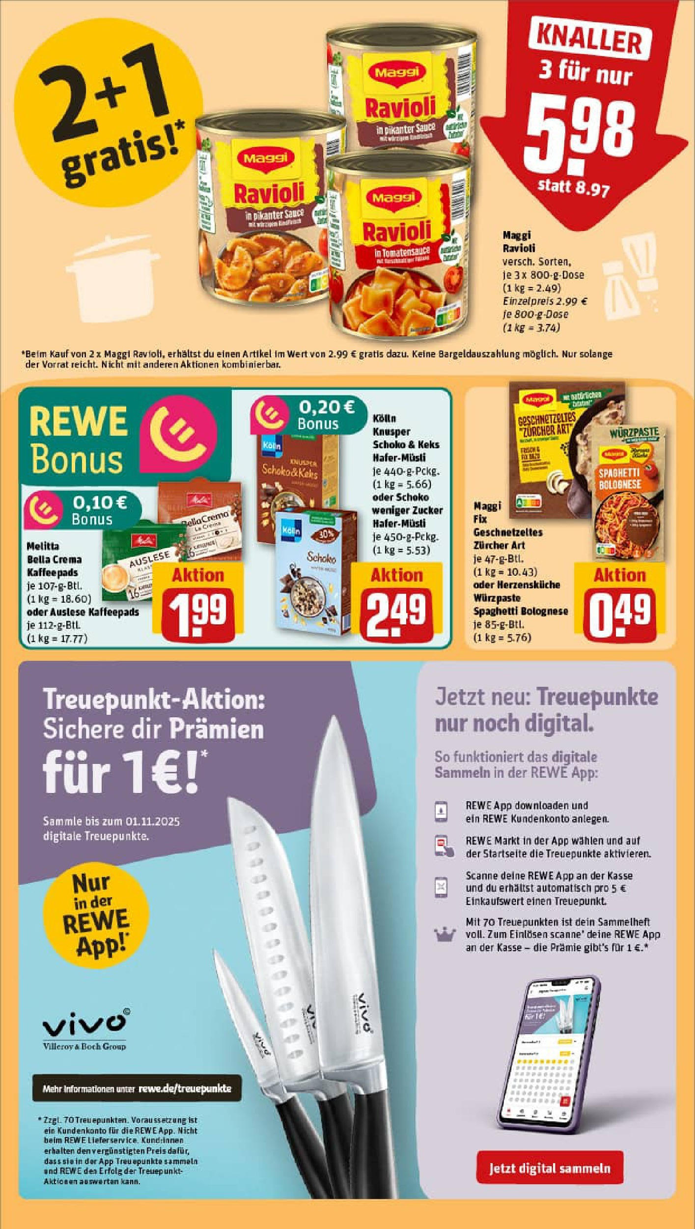 REWE Prospekt ab 24.08.2025 zum Blättern » Angebote | Seite: 14 | Produkte: Kolln, Maggi, Kaffee, Zucker REWE Prospekt ab 24.08.2025 zum Blättern » Angebote | Seite: 14 | Produkte: Kolln, Maggi, Kaffee, Zucker