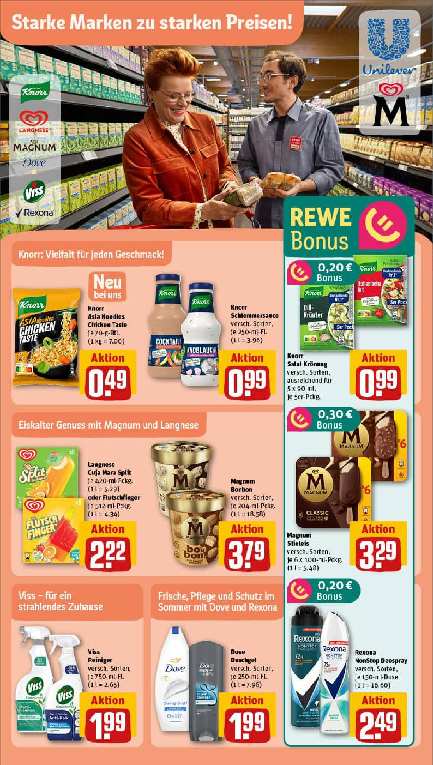 REWE Prospekt ab 24.08.2025 zum Blättern » Angebote | Seite: 18 | Produkte: Langnese, Knorr, Duschgel, Salat REWE Prospekt ab 24.08.2025 zum Blättern » Angebote | Seite: 18 | Produkte: Langnese, Knorr, Duschgel, Salat