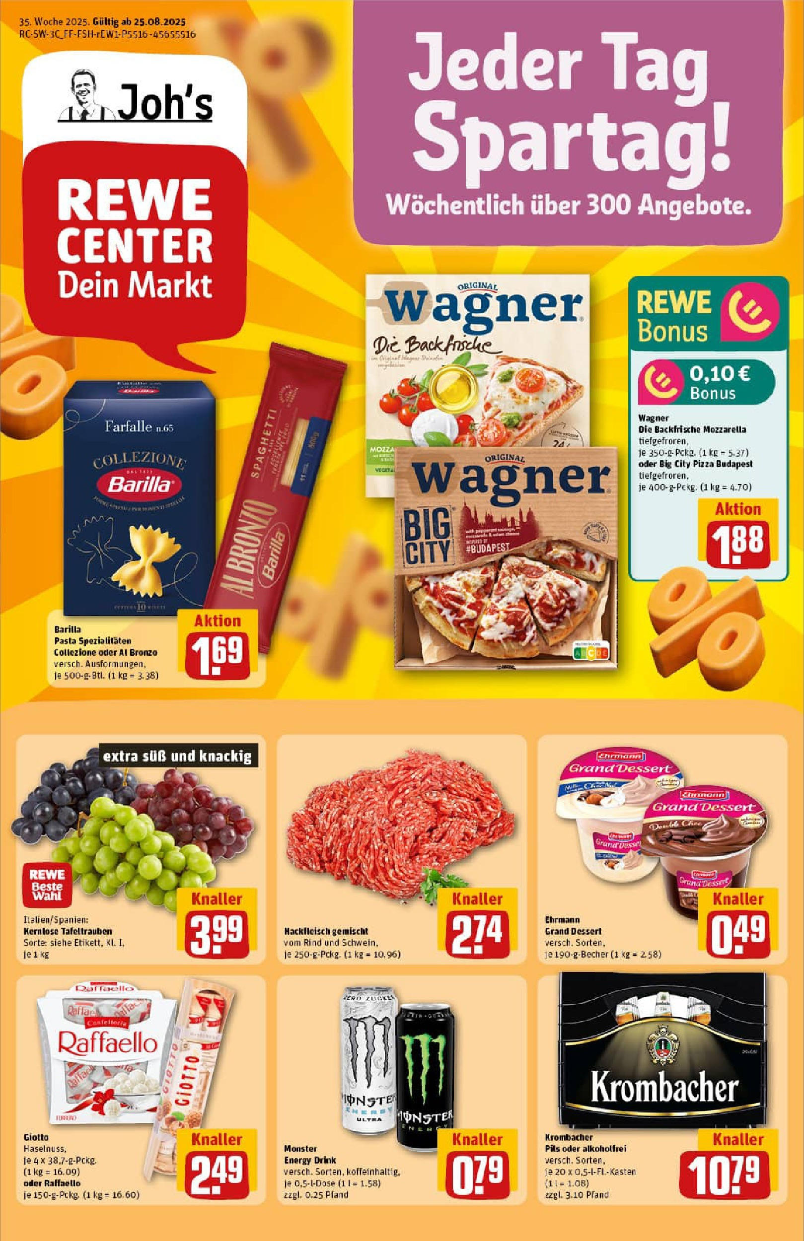 REWE Prospekt ab 24.08.2025 zum Blättern » Angebote | Seite: 1 | Produkte: Energy, Ehrmann grand dessert, Zucker, Krombacher REWE Prospekt ab 24.08.2025 zum Blättern » Angebote | Seite: 1 | Produkte: Energy, Ehrmann grand dessert, Zucker, Krombacher