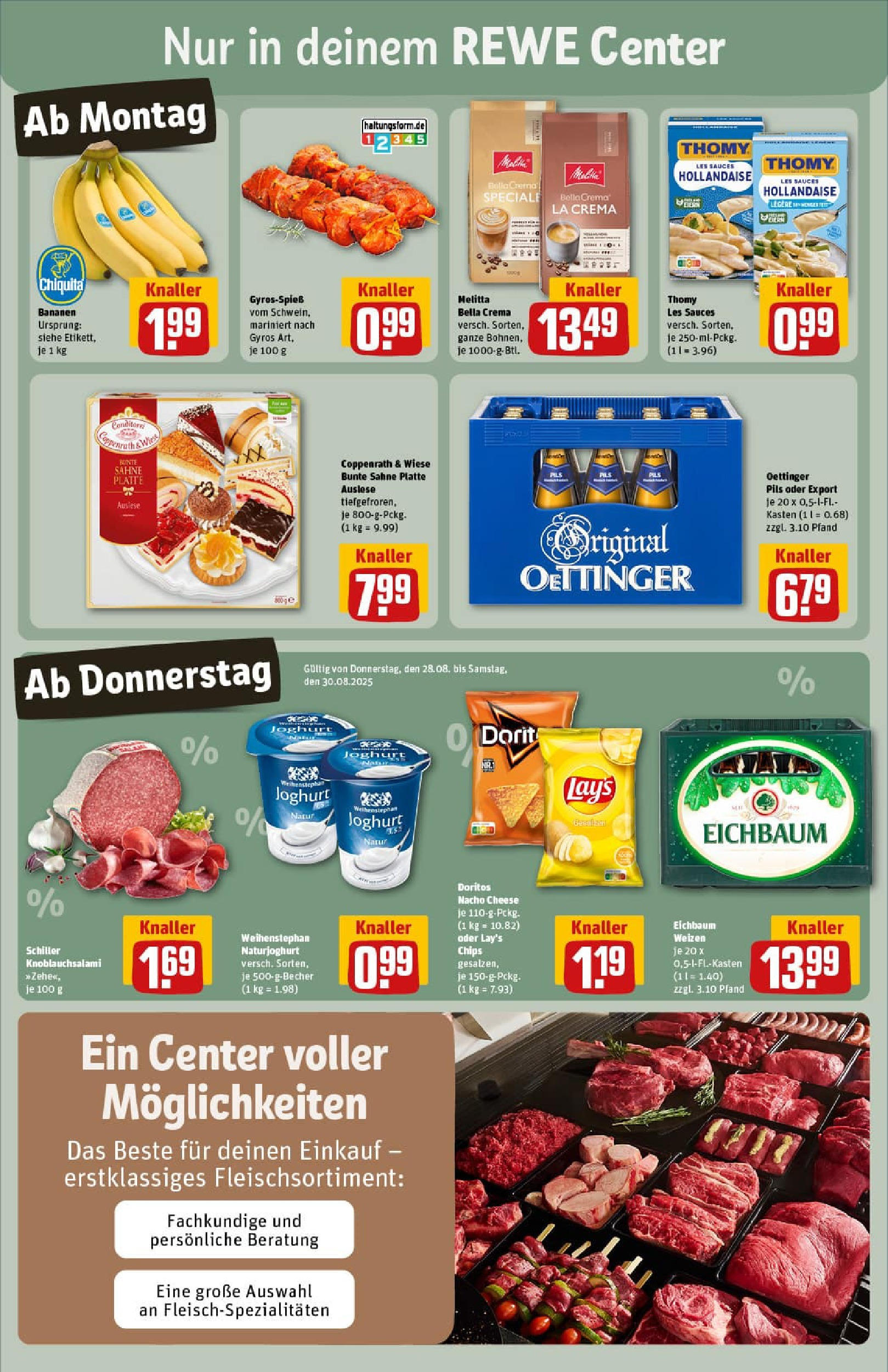 REWE Prospekt ab 24.08.2025 zum Blättern » Angebote | Seite: 3 | Produkte: Melitta, Pils, Bananen, Sahne REWE Prospekt ab 24.08.2025 zum Blättern » Angebote | Seite: 3 | Produkte: Melitta, Pils, Bananen, Sahne