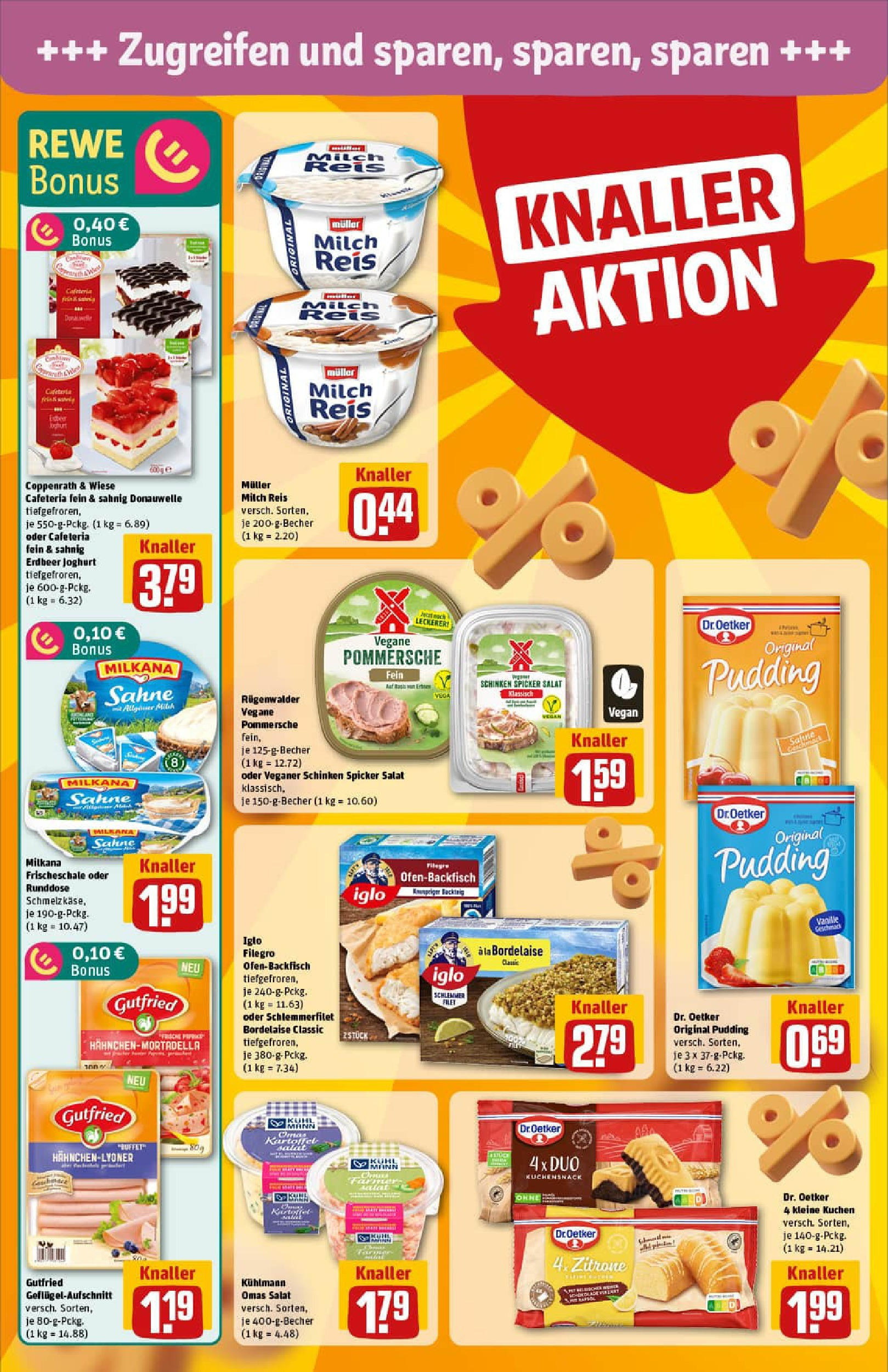 REWE Prospekt ab 24.08.2025 zum Blättern » Angebote | Seite: 4 | Produkte: Iglo, Reis, Kuchen, Salat