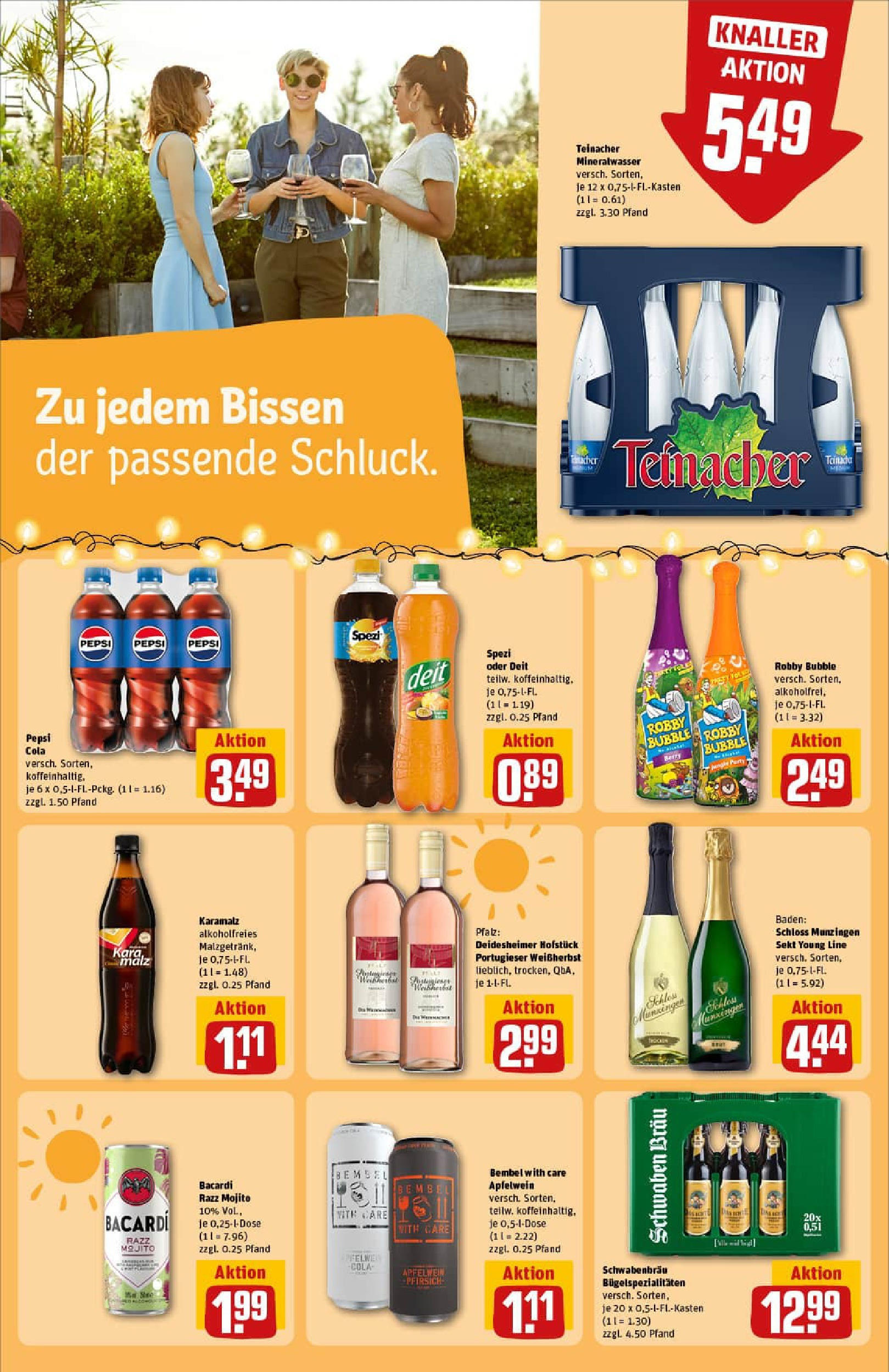 REWE Prospekt ab 24.08.2025 zum Blättern » Angebote | Seite: 17 | Produkte: Bacardi, Sekt, Mineralwasser, Pepsi REWE Prospekt ab 24.08.2025 zum Blättern » Angebote | Seite: 17 | Produkte: Bacardi, Sekt, Mineralwasser, Pepsi