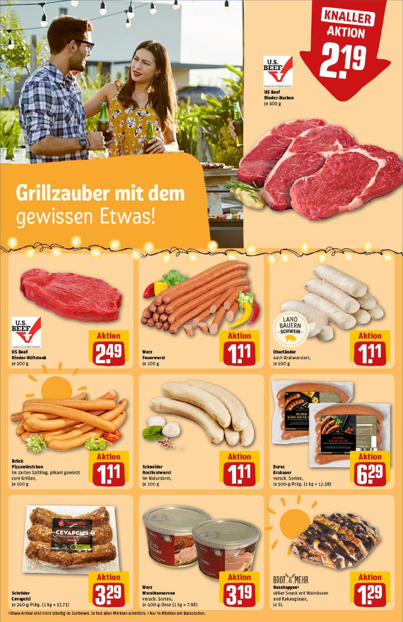 REWE Prospekt ab 24.08.2025 zum Blättern » Angebote | Seite: 19 | Produkte: Cevapcici, Brot REWE Prospekt ab 24.08.2025 zum Blättern » Angebote | Seite: 19 | Produkte: Cevapcici, Brot