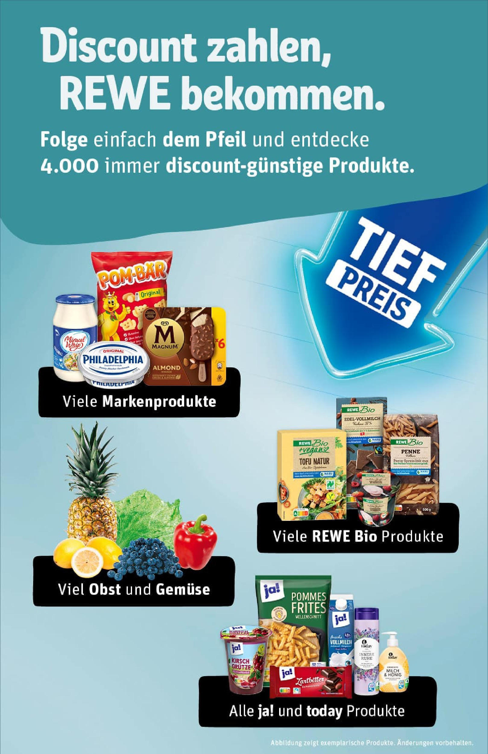 REWE Prospekt ab 24.08.2025 zum Blättern » Angebote | Seite: 24 | Produkte: Milch, Pommes frites, POM-BÄR, Obst