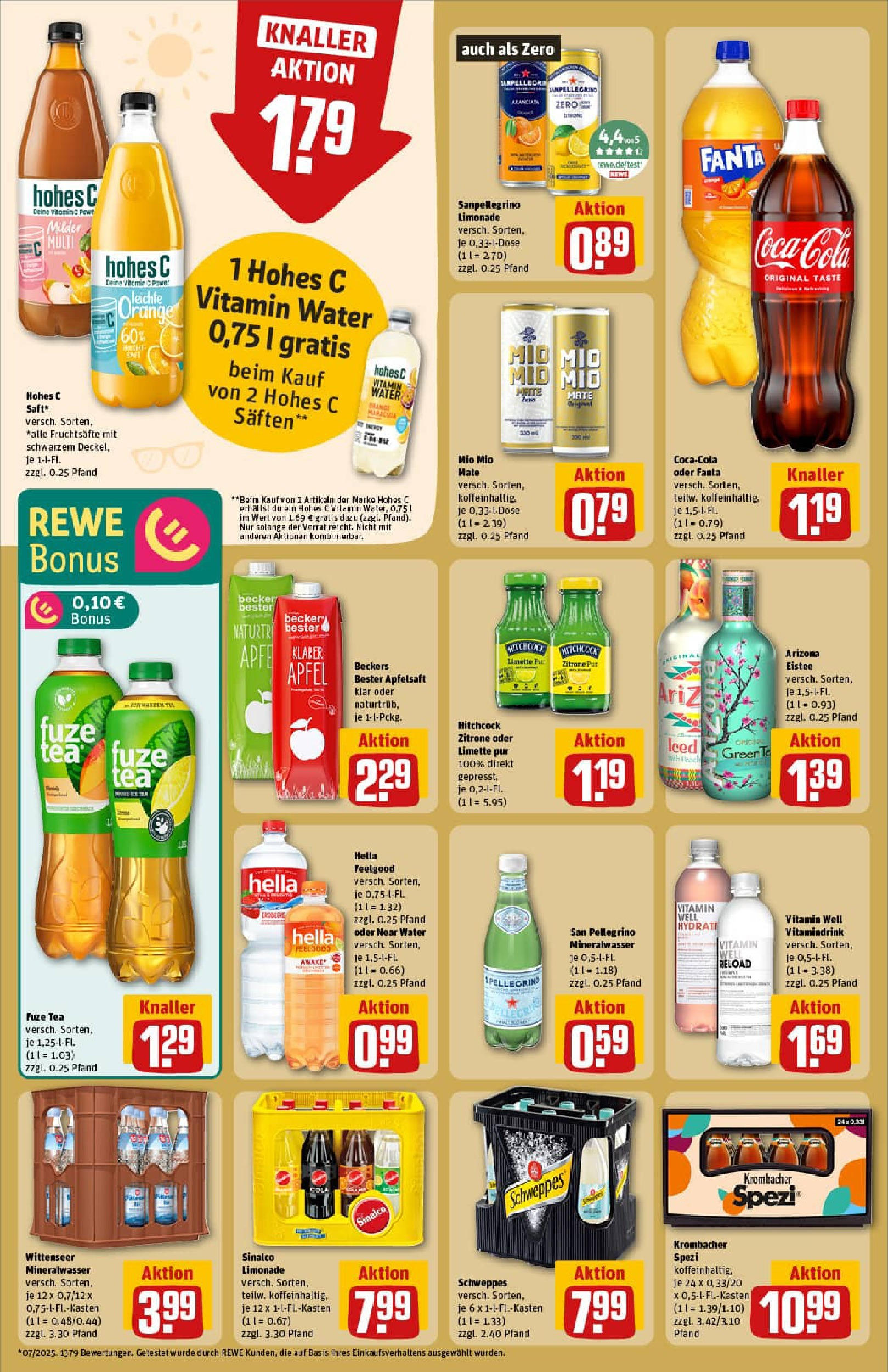 REWE Prospekt ab 24.08.2025 zum Blättern » Angebote | Seite: 20 | Produkte: Fuze tea, Fanta, Schweppes, Limette REWE Prospekt ab 24.08.2025 zum Blättern » Angebote | Seite: 20 | Produkte: Fuze tea, Fanta, Schweppes, Limette
