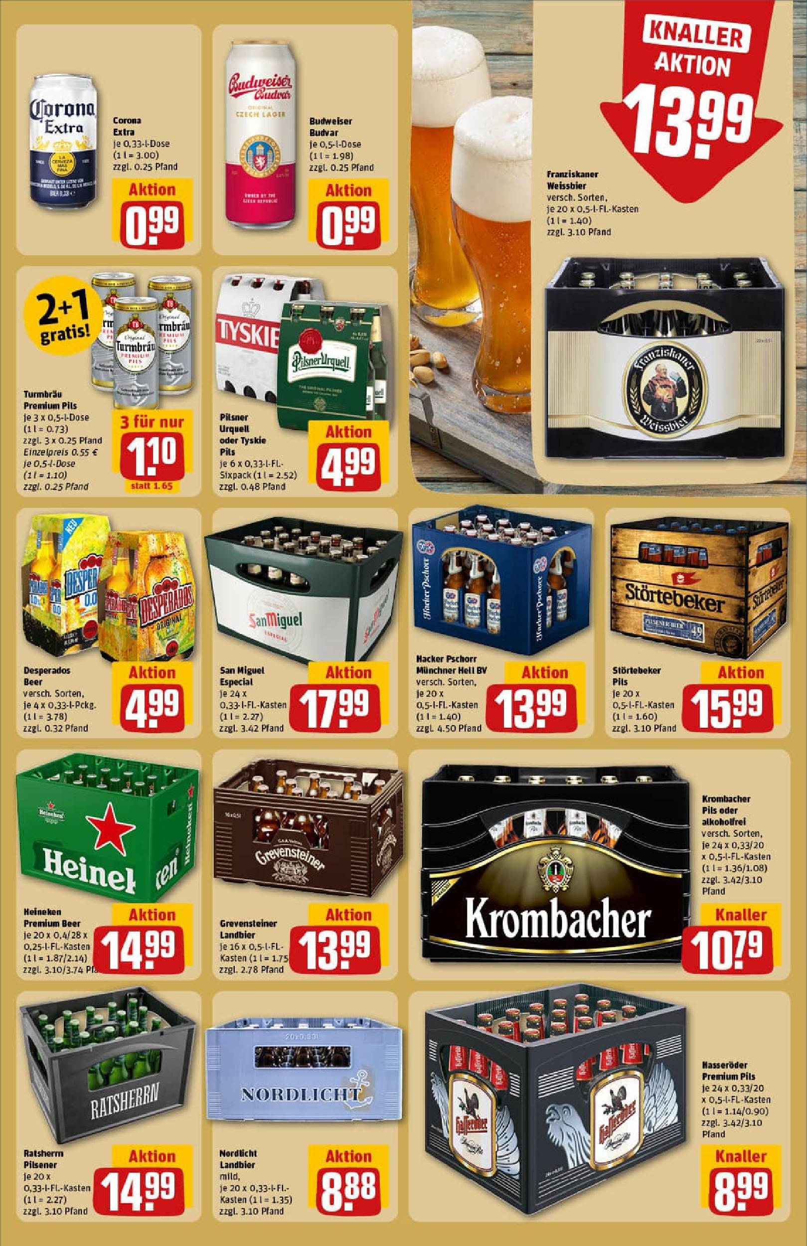 REWE Prospekt ab 24.08.2025 zum Blättern » Angebote | Seite: 21 | Produkte: Tyskie, Heineken, Pilsner urquell, Krombacher REWE Prospekt ab 24.08.2025 zum Blättern » Angebote | Seite: 21 | Produkte: Tyskie, Heineken, Pilsner urquell, Krombacher