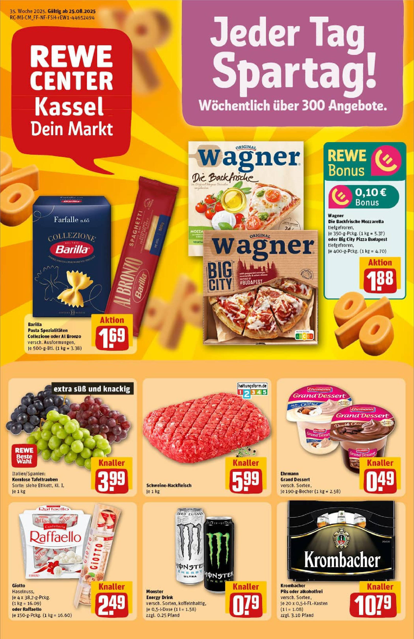 REWE Prospekt ab 24.08.2025 zum Blättern » Angebote | Seite: 1 | Produkte: Energy, Monster, Krombacher, Pasta REWE Prospekt ab 24.08.2025 zum Blättern » Angebote | Seite: 1 | Produkte: Energy, Monster, Krombacher, Pasta