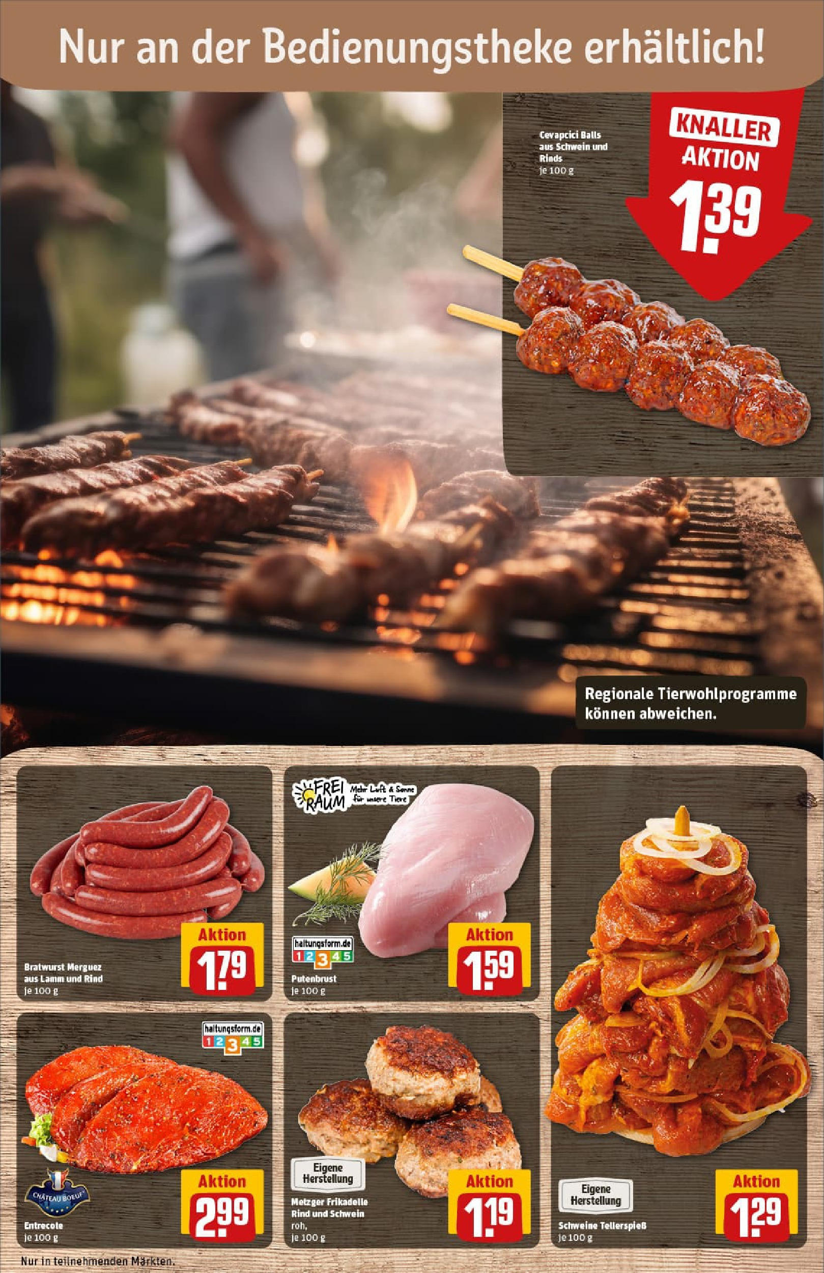 REWE Prospekt ab 24.08.2025 zum Blättern » Angebote | Seite: 12 | Produkte: Bratwurst, Cevapcici, Entrecote