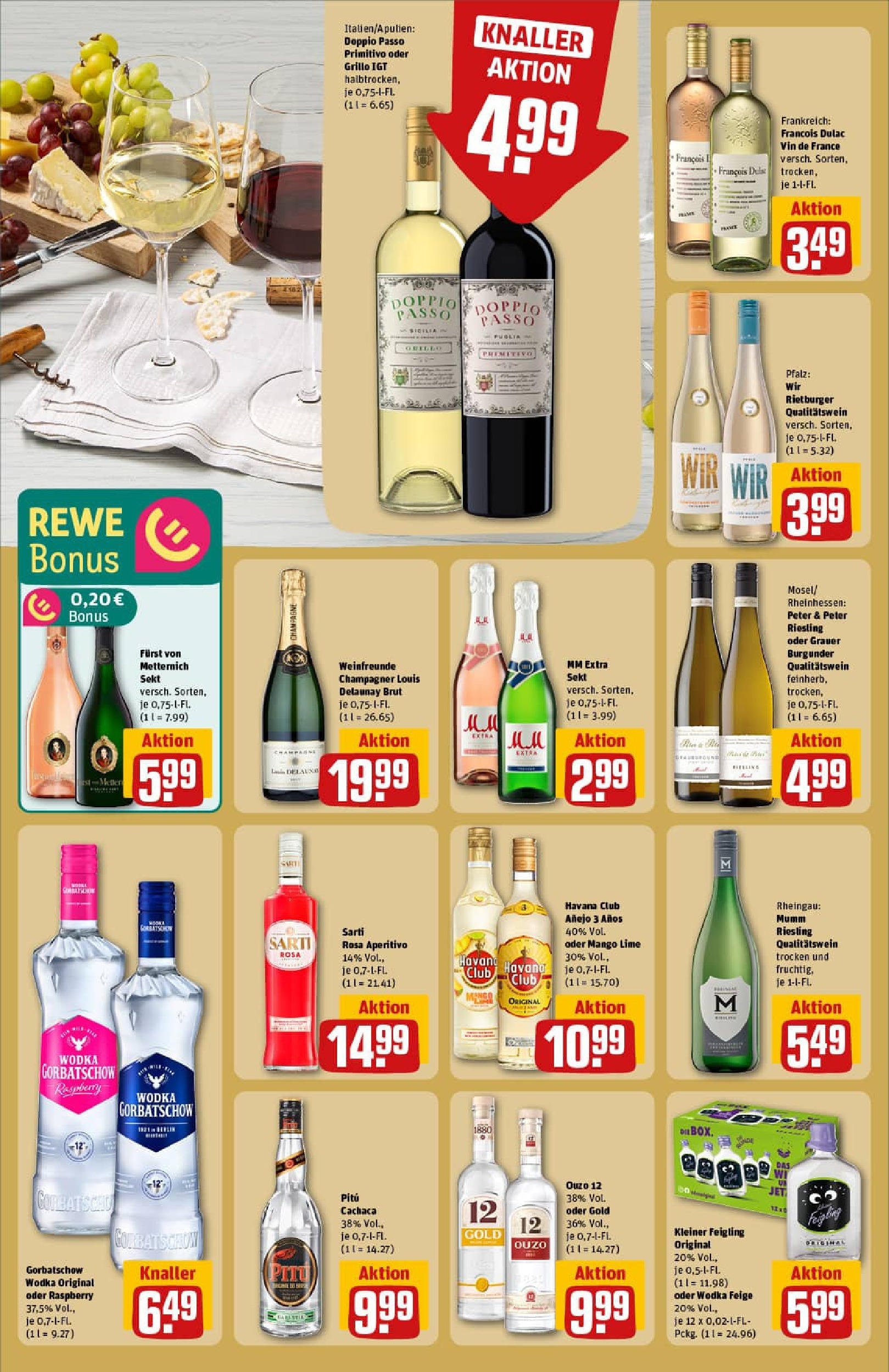 REWE Prospekt ab 24.08.2025 zum Blättern » Angebote | Seite: 22 | Produkte: Ouzo 12, Ouzo, Doppio Passo, Wodka REWE Prospekt ab 24.08.2025 zum Blättern » Angebote | Seite: 22 | Produkte: Ouzo 12, Ouzo, Doppio Passo, Wodka