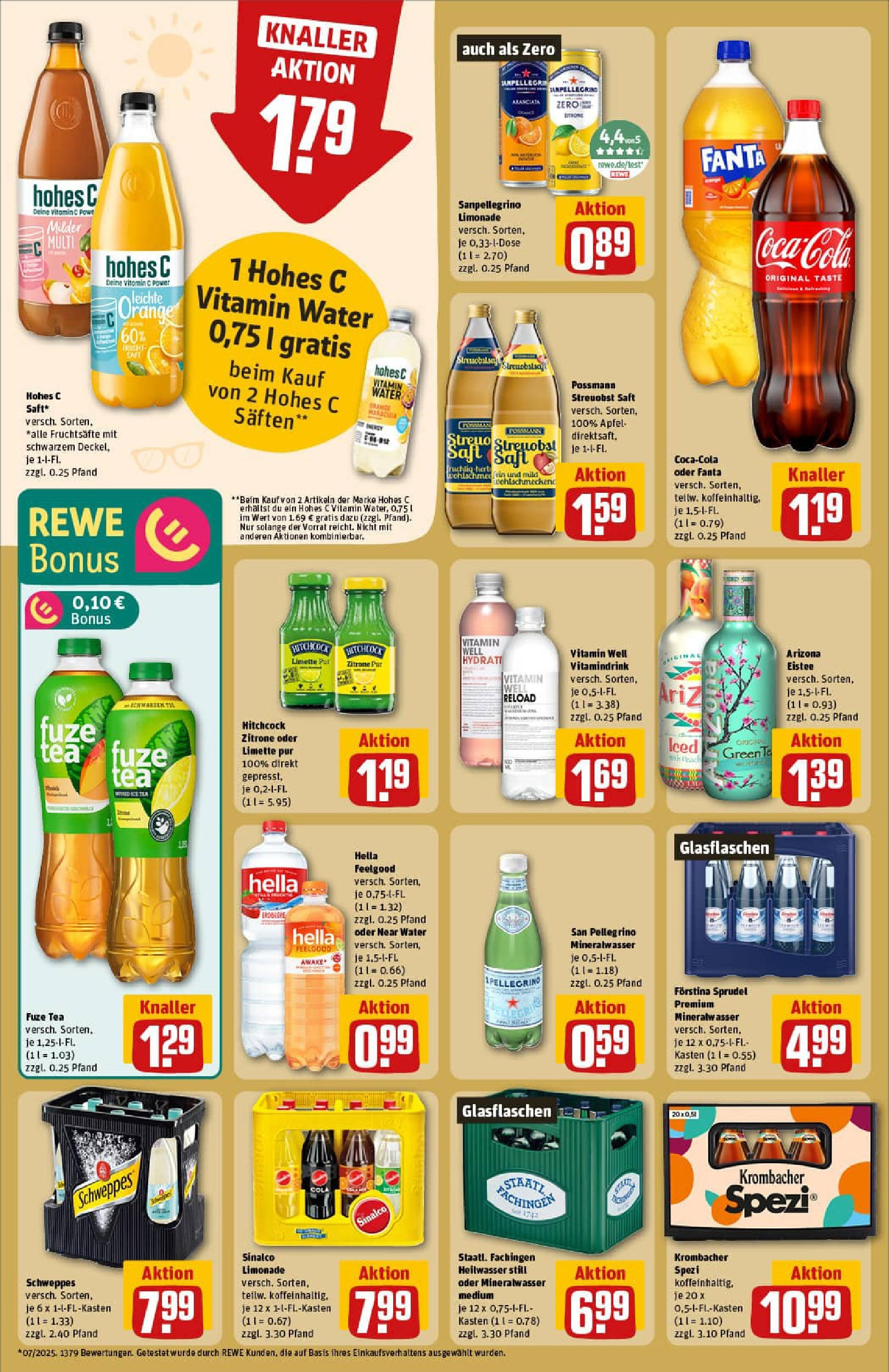 REWE Prospekt ab 24.08.2025 zum Blättern » Angebote | Seite: 20 | Produkte: Fuze tea, Cola, Schweppes, Saft REWE Prospekt ab 24.08.2025 zum Blättern » Angebote | Seite: 20 | Produkte: Fuze tea, Cola, Schweppes, Saft
